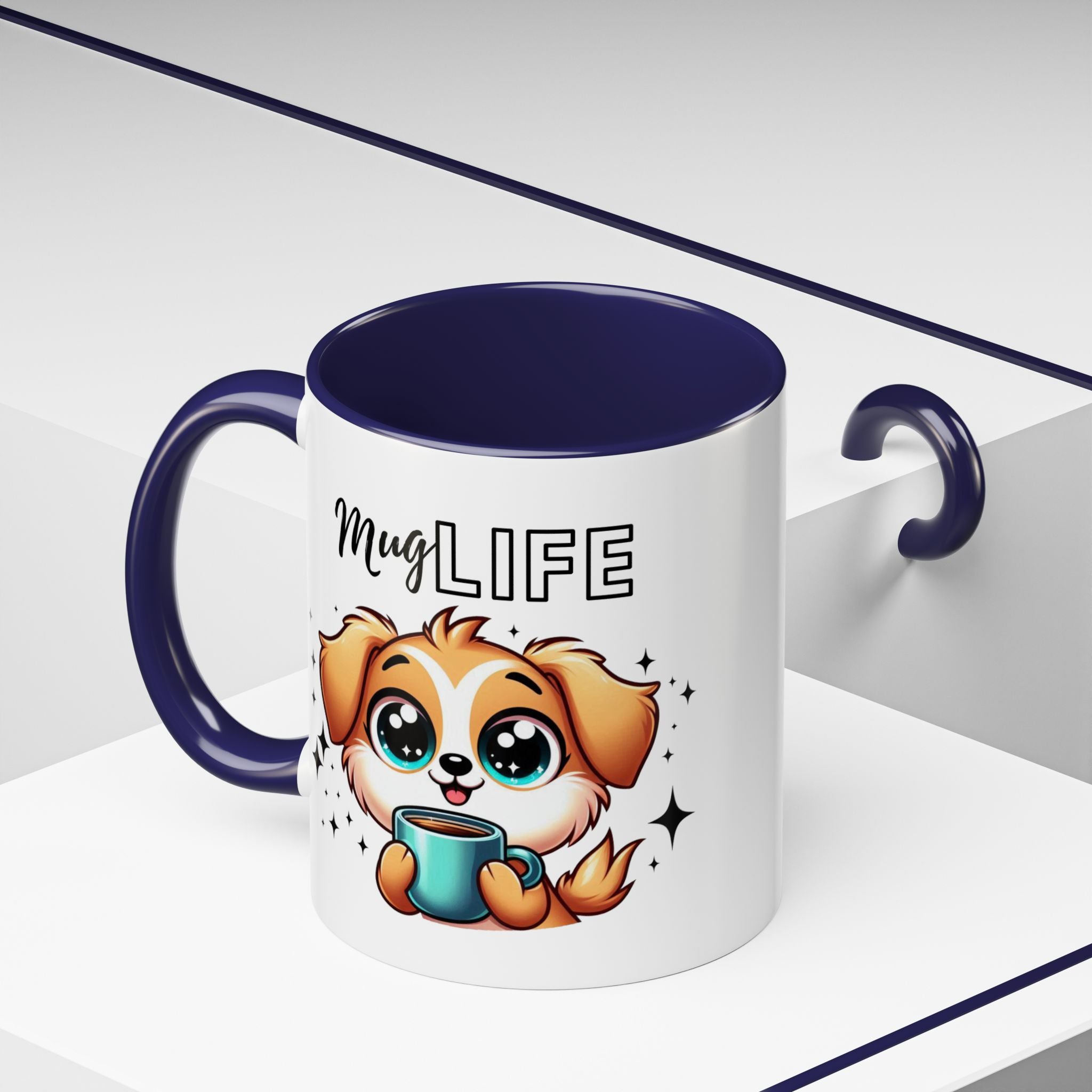 Mug with Cute Dog Design, Perfect Gift for Dog Lovers, Coffee Lovers, Birthday, Home Decor, Mug Life Inspiration
