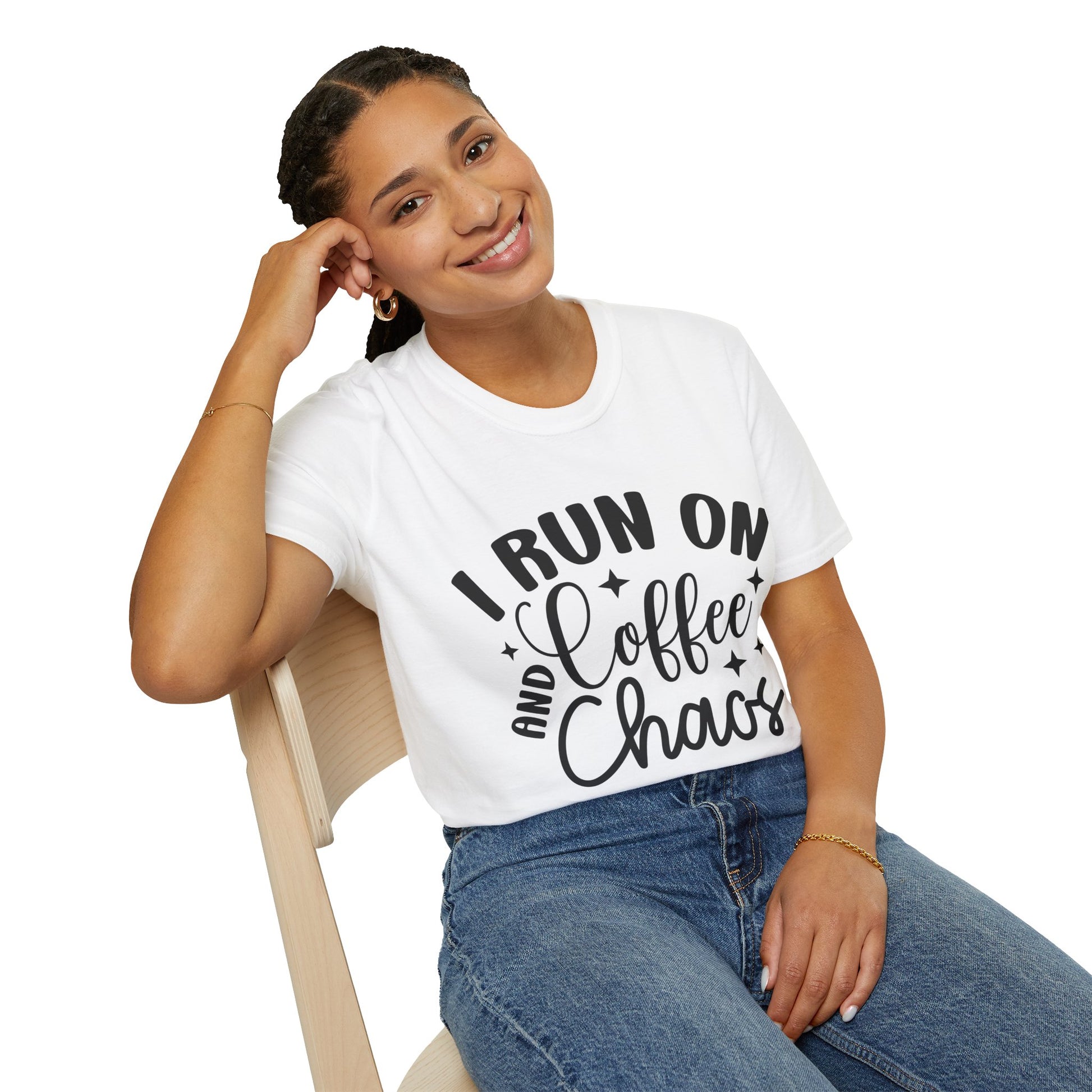 I Run on Coffee and Chaos Unisex T-Shirt, Coffee Lovers T-Shirt
