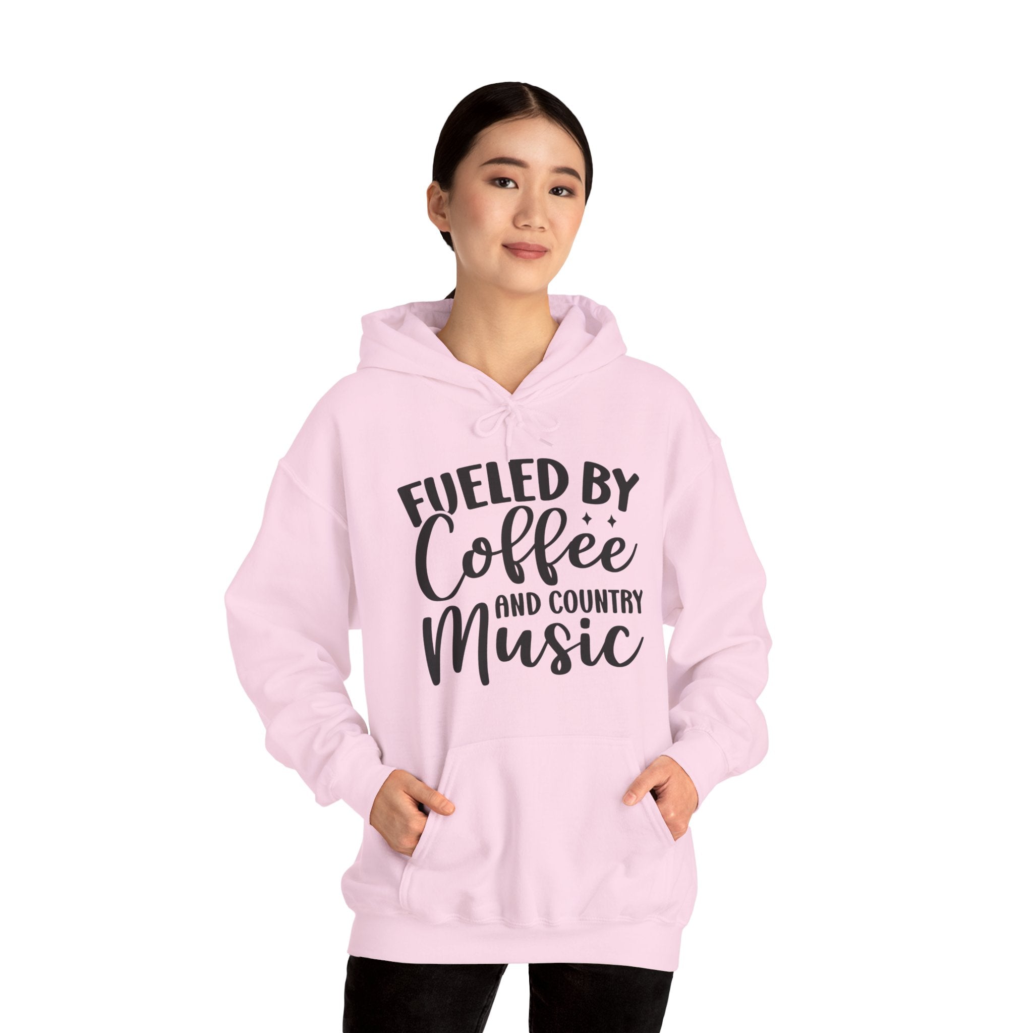 "Fueled by Coffee and Country Music" Cozy Pullover for Country Music Lovers, Unisex Hoodie for Coffee Lovers