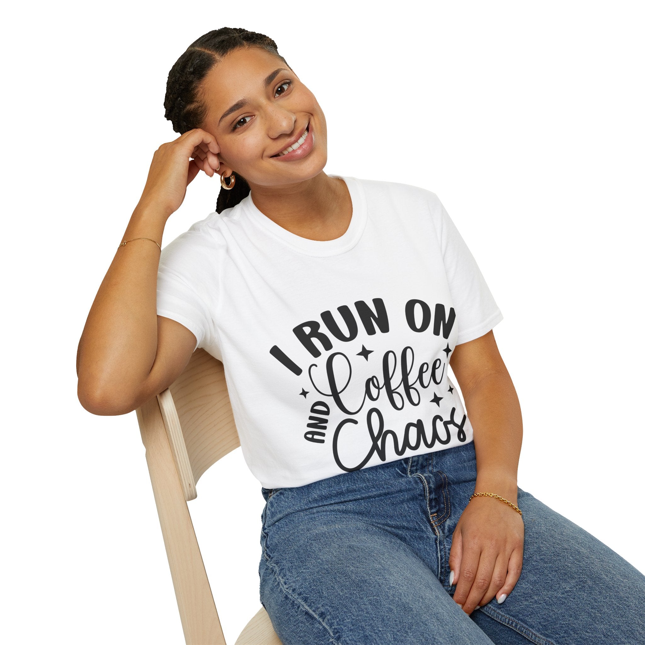 I Run on Coffee and Chaos Unisex T-Shirt, Coffee Lovers T-Shirt