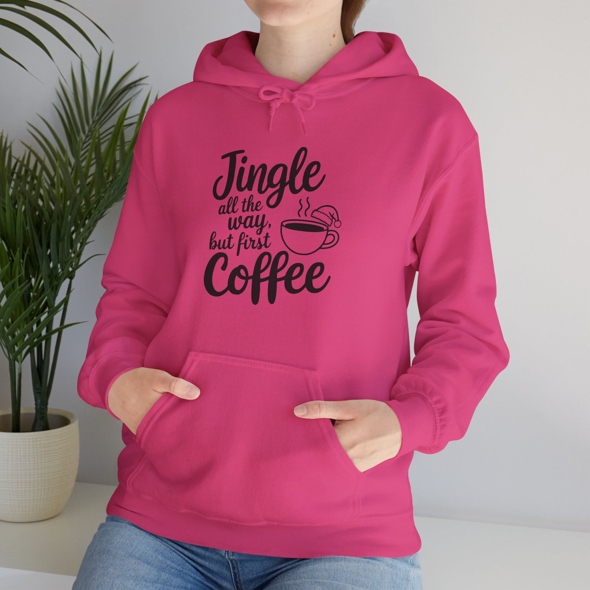 Jingle All the Way Coffee Hoodie, Gift for Coffee Lovers, Xmas Celebration Outfit