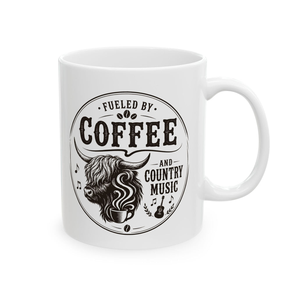 Fueled by Coffee and Country Music Ceramic Mug size 11oz