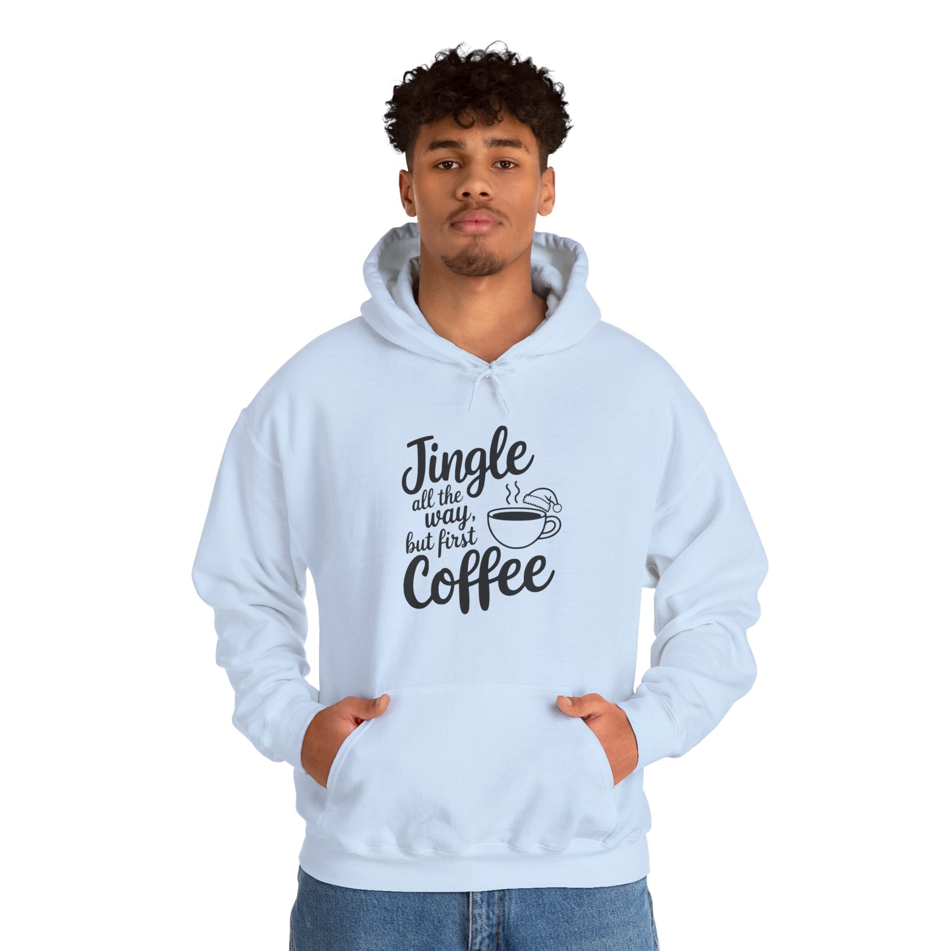 Jingle All the Way Coffee Hoodie, Gift for Coffee Lovers, Xmas Celebration Outfit