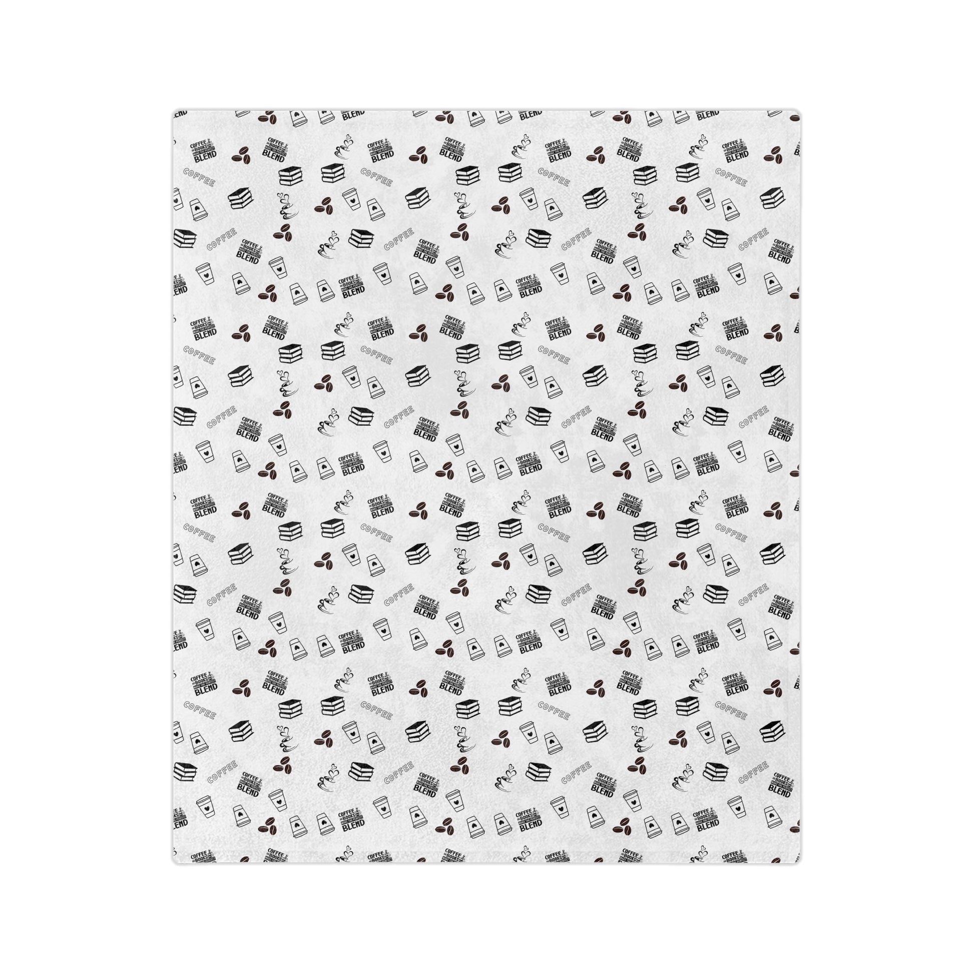 Coffee and books make the perfect blend cozy velveteen blanket for Home Comfort, Soft Microfiber Throw, Snuggle Blankets, Cute Decor