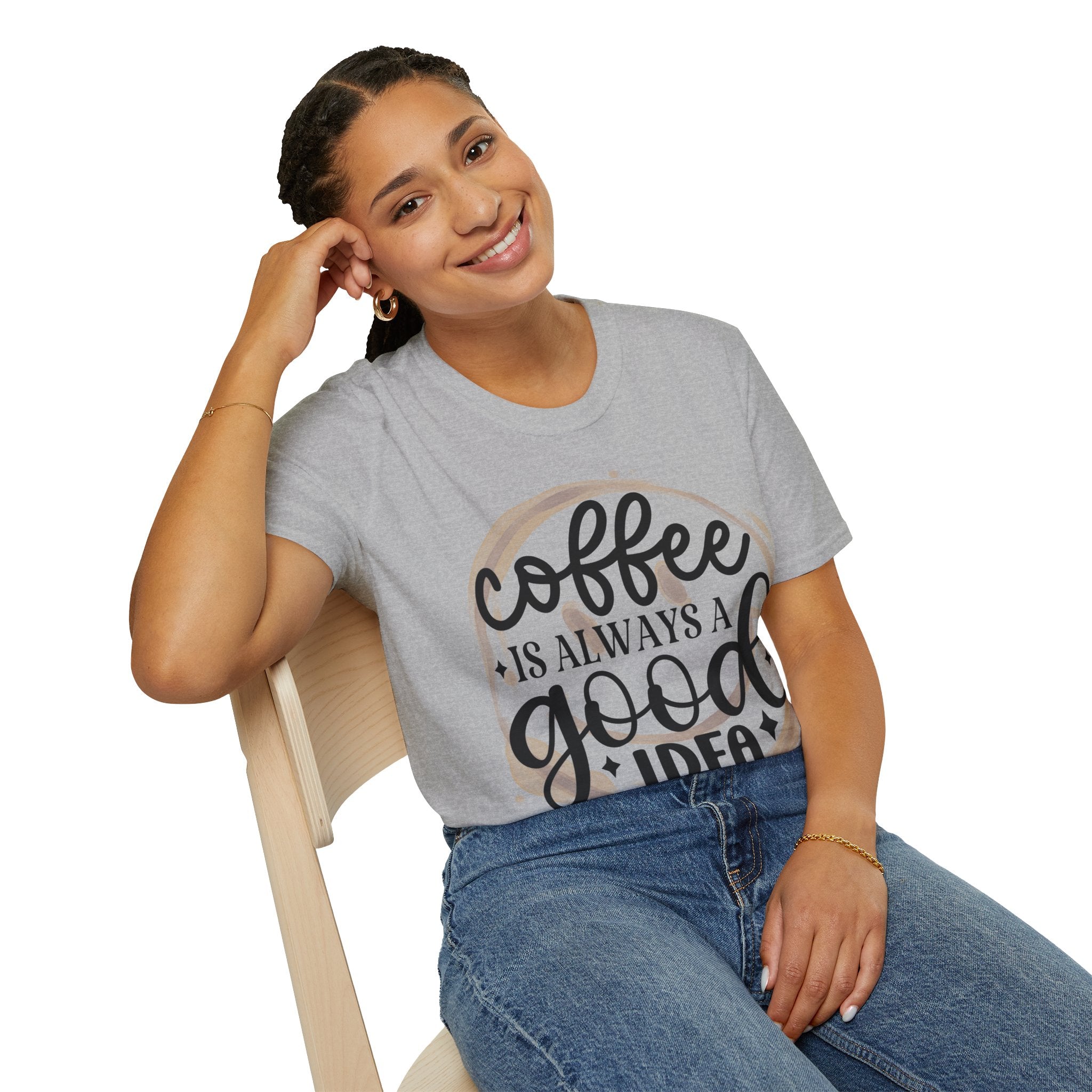 Coffee is always a good idea Softstyle T-Shirt, T-Shirt for Coffee Lovers, Cute T-Shirt, Gift for him for her, Coffee Unisex T-Shirt