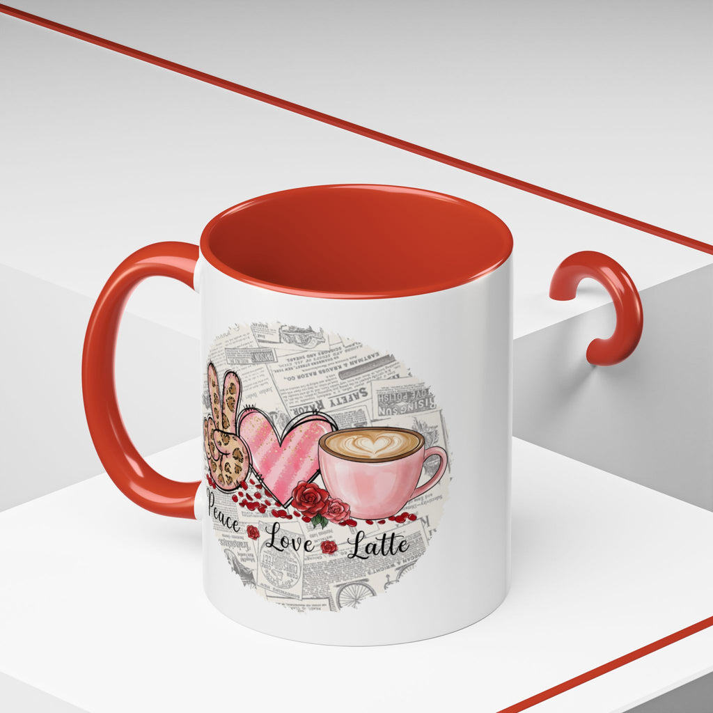 Peace Love Latte Coffee Mug (11, 15oz), Mug for Coffee Lovers, Gift for her for him, Coworker gift ideas, Valentine Coffee Mug, Cute Mug