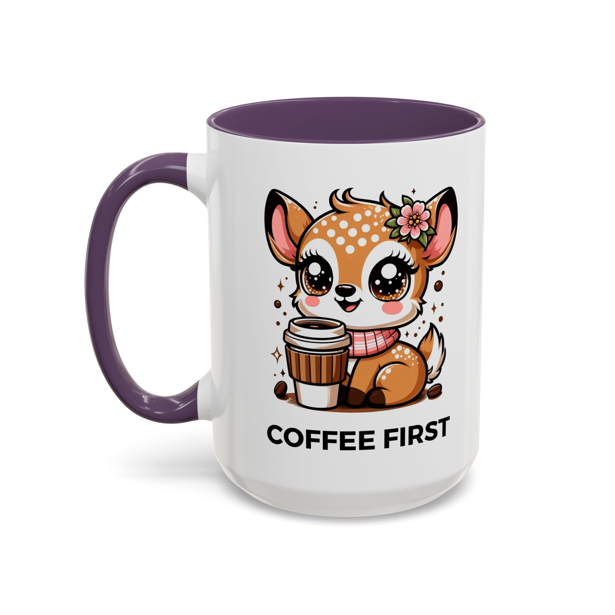 Cute Coffee Mug, Coffee First, Animal Lover Gift, Kawaii Mug, Adorable Animal Coffee Cup