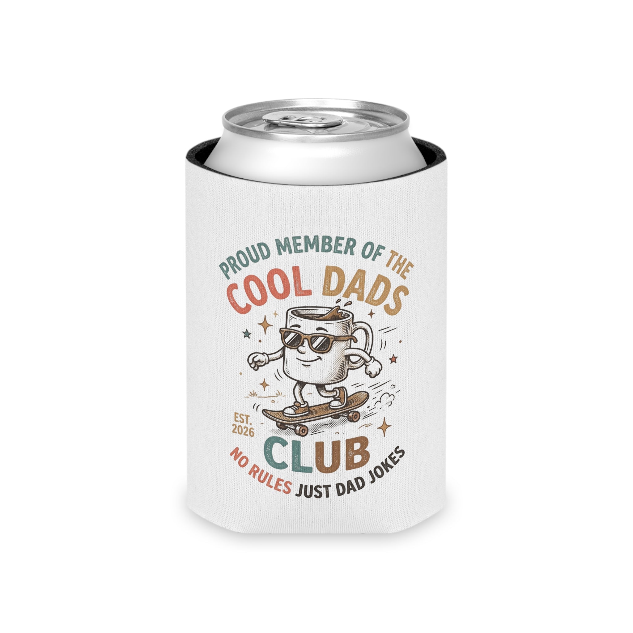 Proud Member of the Cool Dads Club No Rules just Dad Jokes Can Cooler, Insulated Holder for Dads, Father's Day