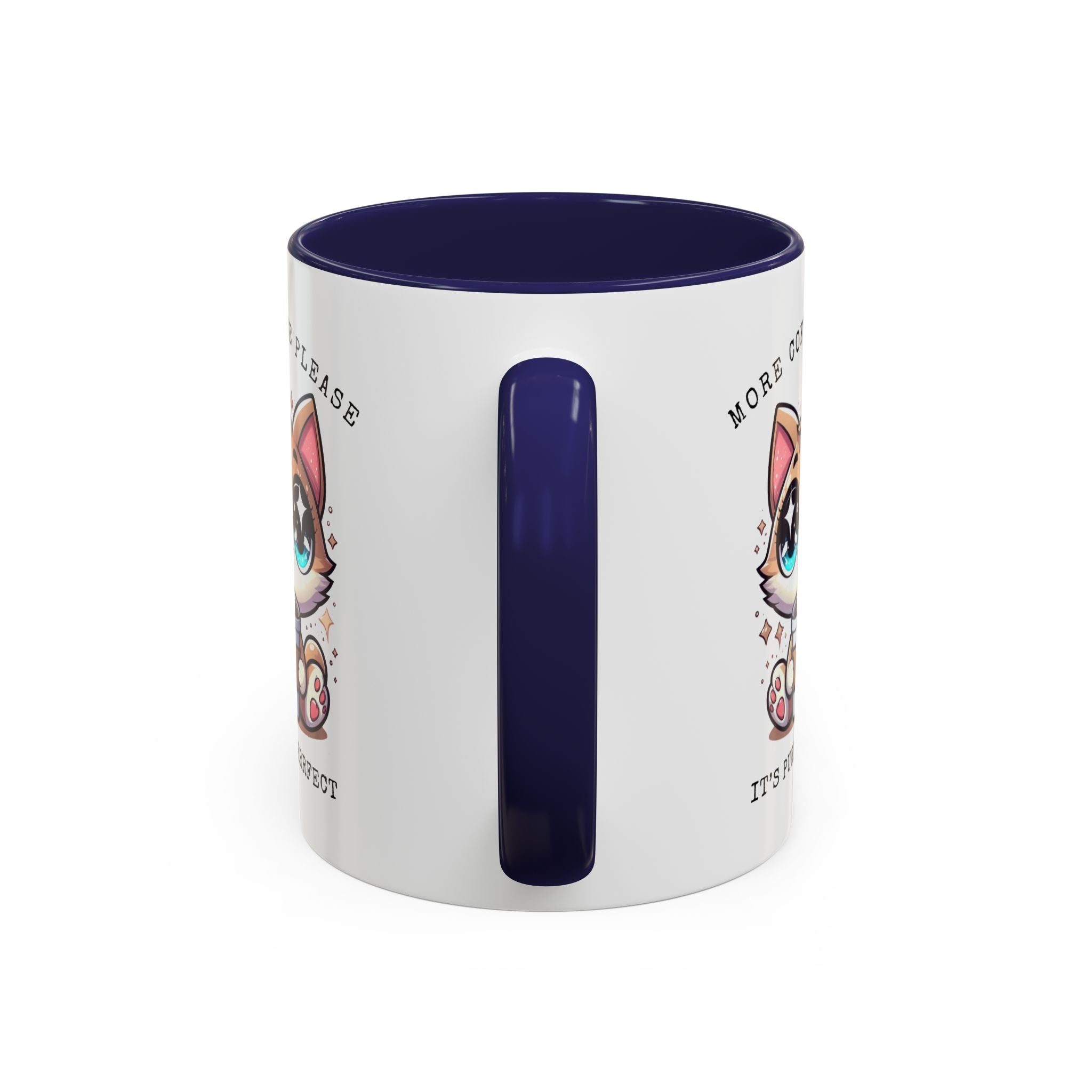 Cute Cat Coffee Mug - More Coffee Please, Adorable Gift for Cat Lovers, Fun Kitchen Decor, Perfect for Birthdays or Holidays