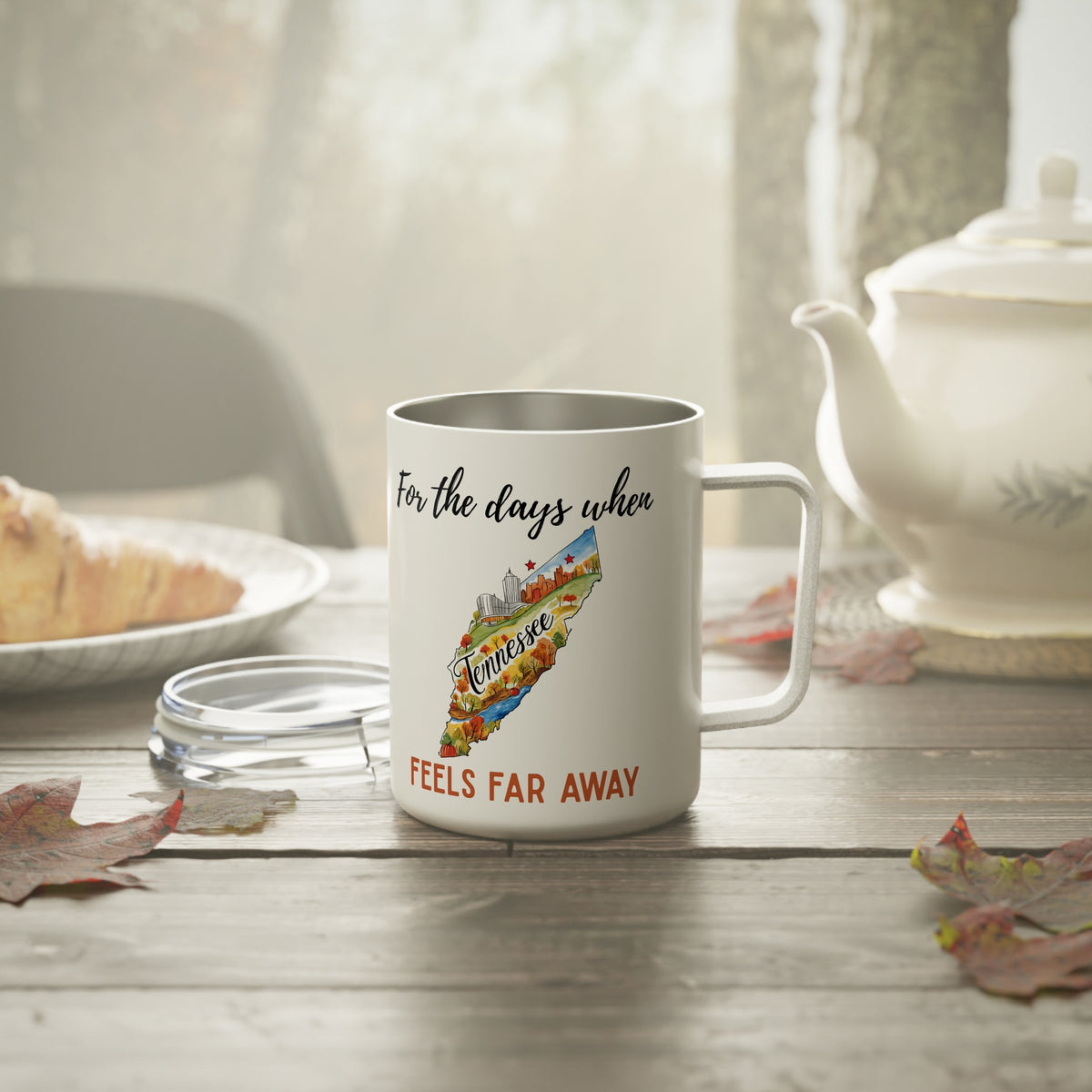 Tennessee feels far away Insulated Coffee Mug, Missing Tennessee Coffee tumbler, Homesick Mug