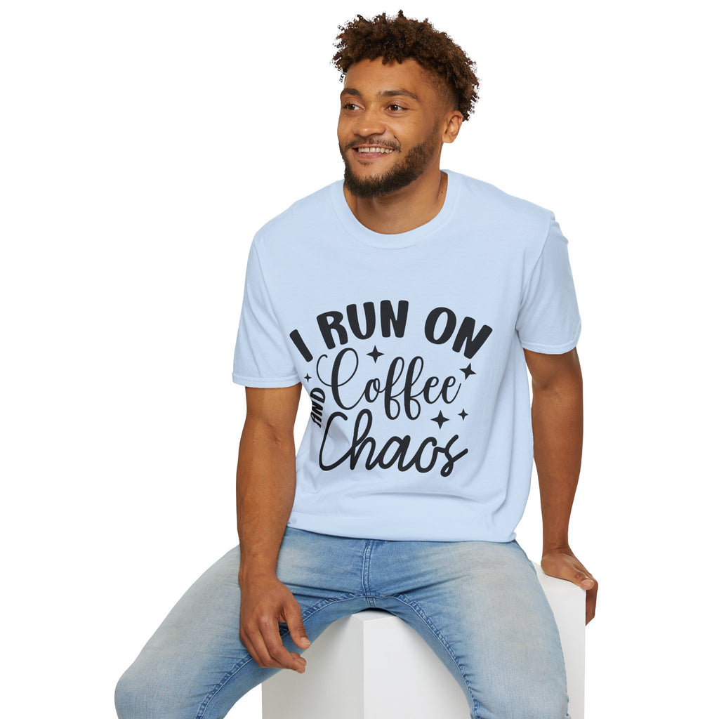 I Run on Coffee and Chaos Unisex T-Shirt, Coffee Lovers T-Shirt