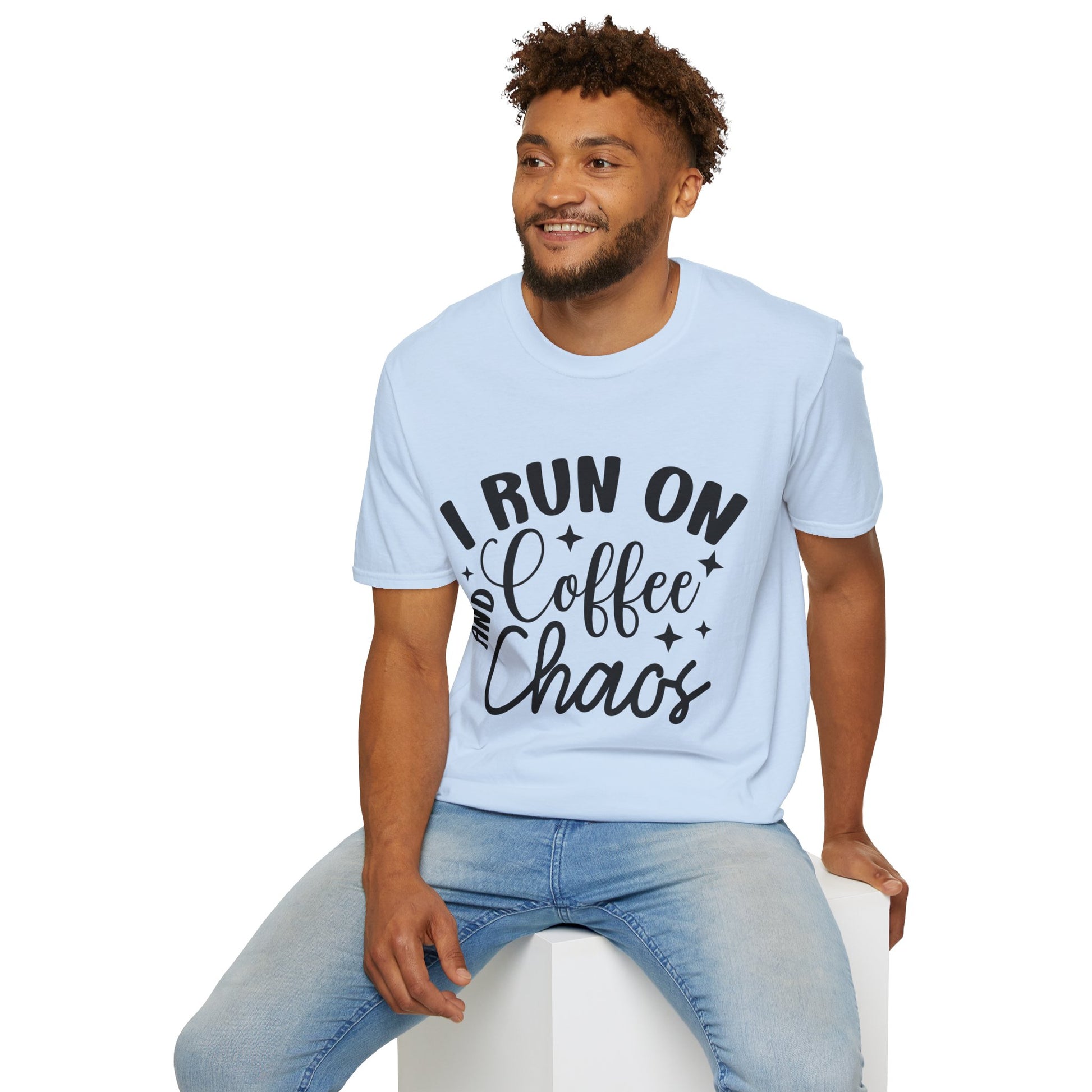 I Run on Coffee and Chaos Unisex T-Shirt, Coffee Lovers T-Shirt