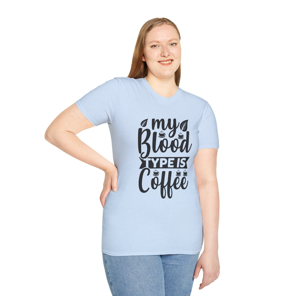 My Blood Type Is Coffee Unisex T-Shirt, T-Shirt for Coffee Lovers