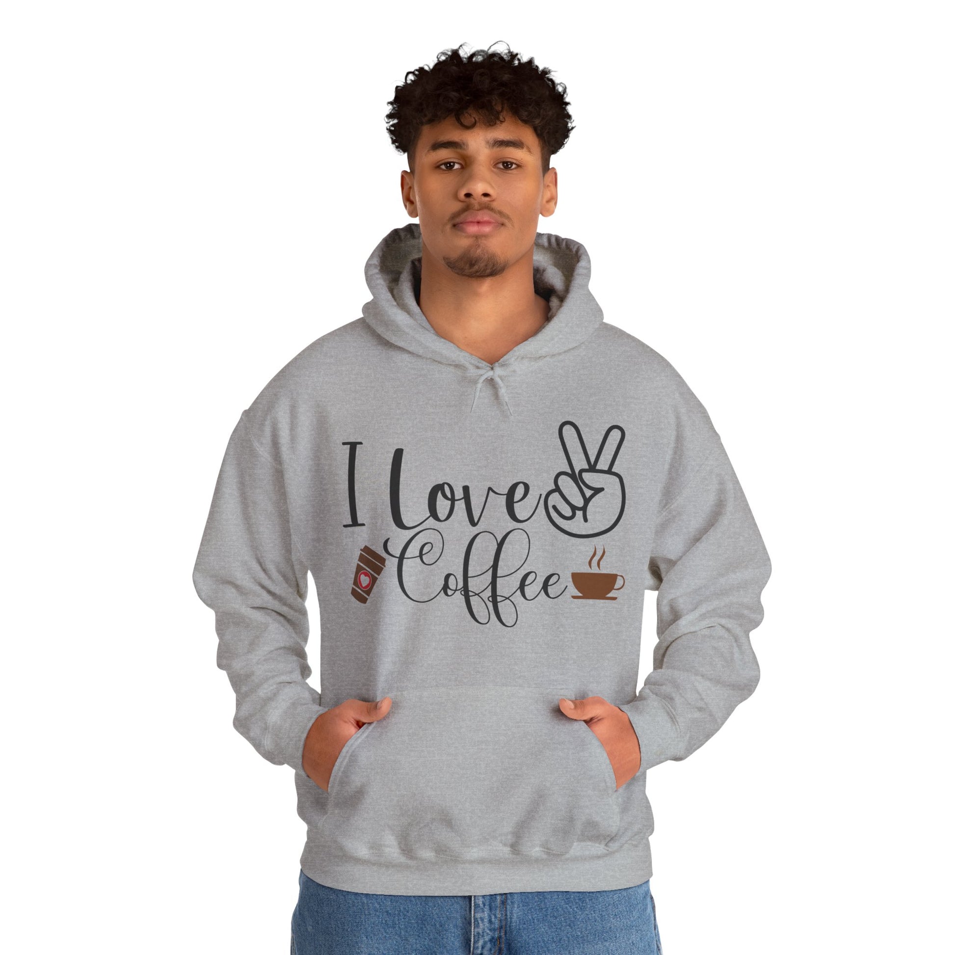 Coffee Lover's Hooded Sweatshirt, Unisex Hoodie, I Love Coffee Design