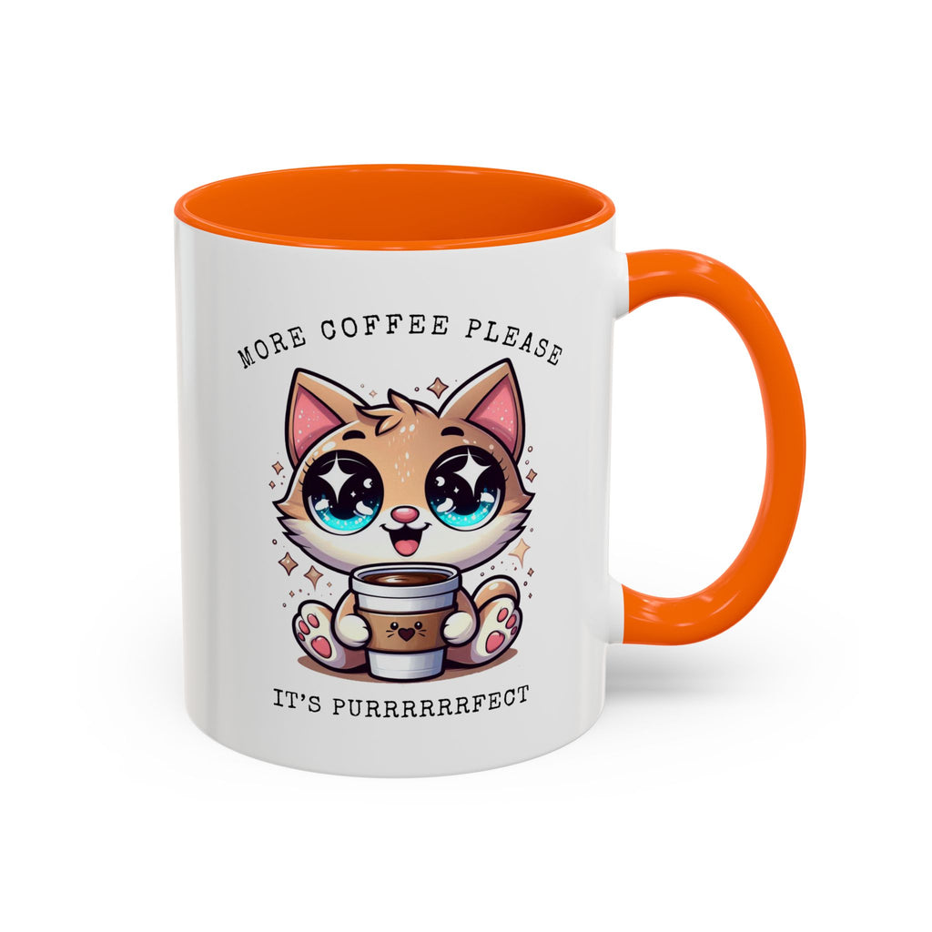 Cute Cat Coffee Mug - More Coffee Please, Adorable Gift for Cat Lovers, Fun Kitchen Decor, Perfect for Birthdays or Holidays