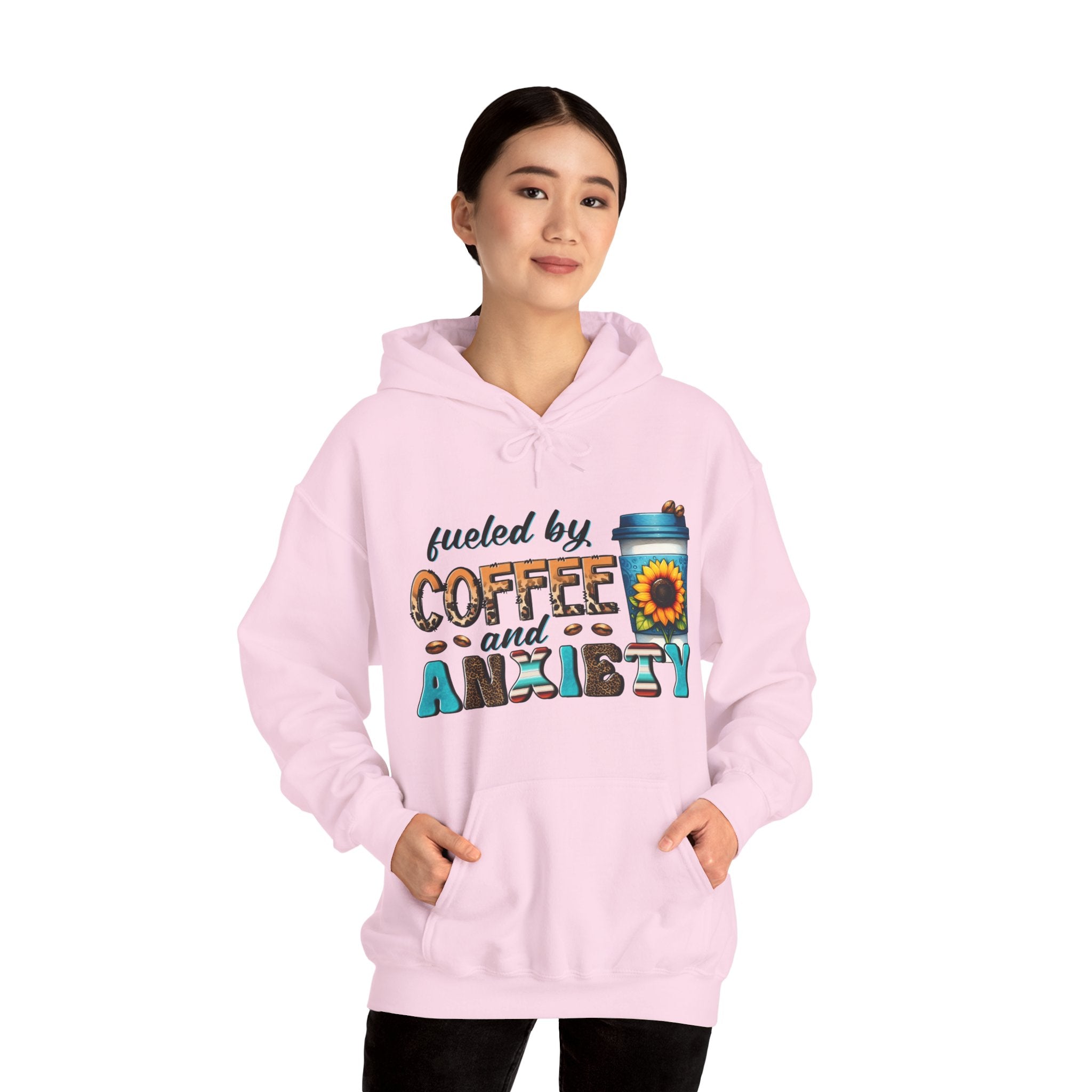 Fueled by Coffee and Anxiety Hoodie, Cozy Unisex Sweatshirt for Coffee Lovers