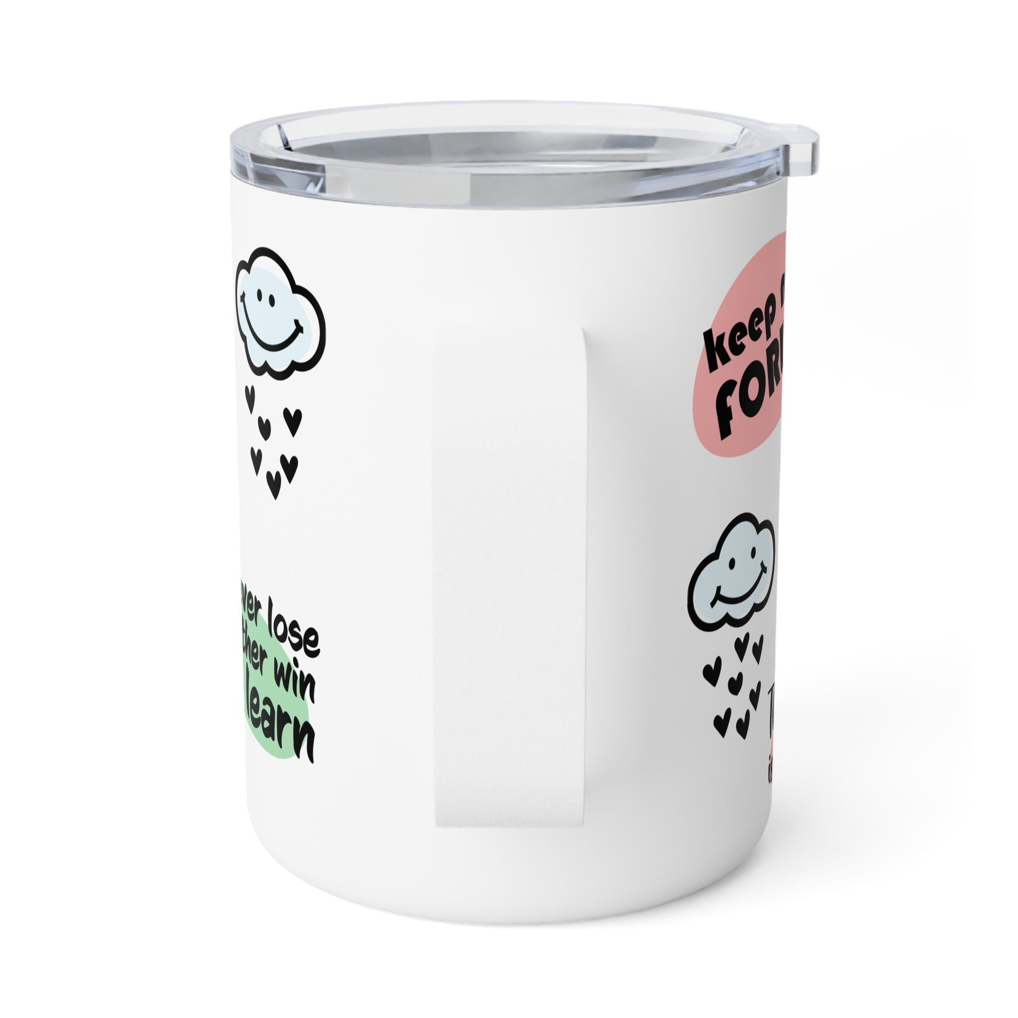 Never Give up Insulated Coffee Mug, Mental Health Awareness Cup
