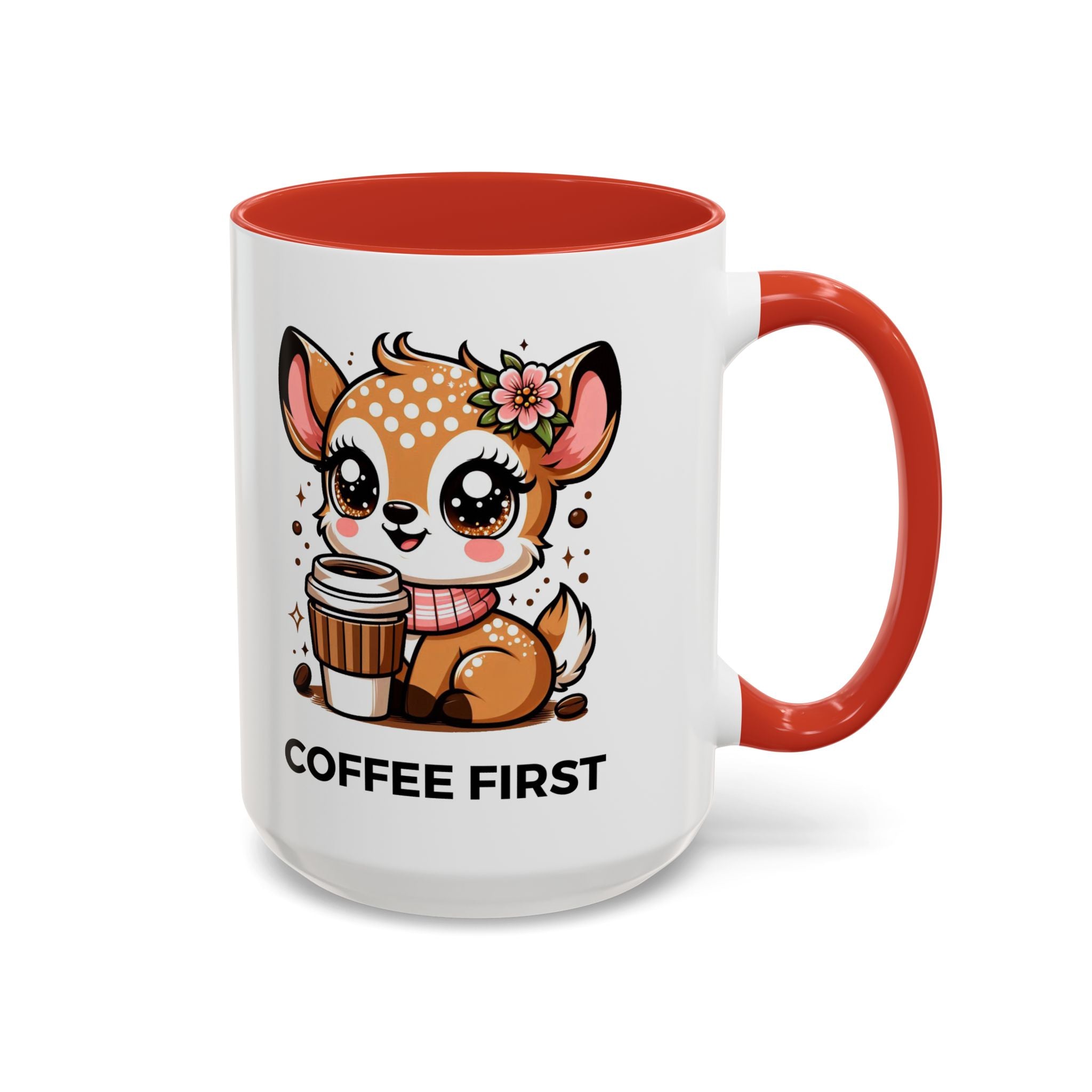 Cute Coffee Mug, Coffee First, Animal Lover Gift, Kawaii Mug, Adorable Animal Coffee Cup