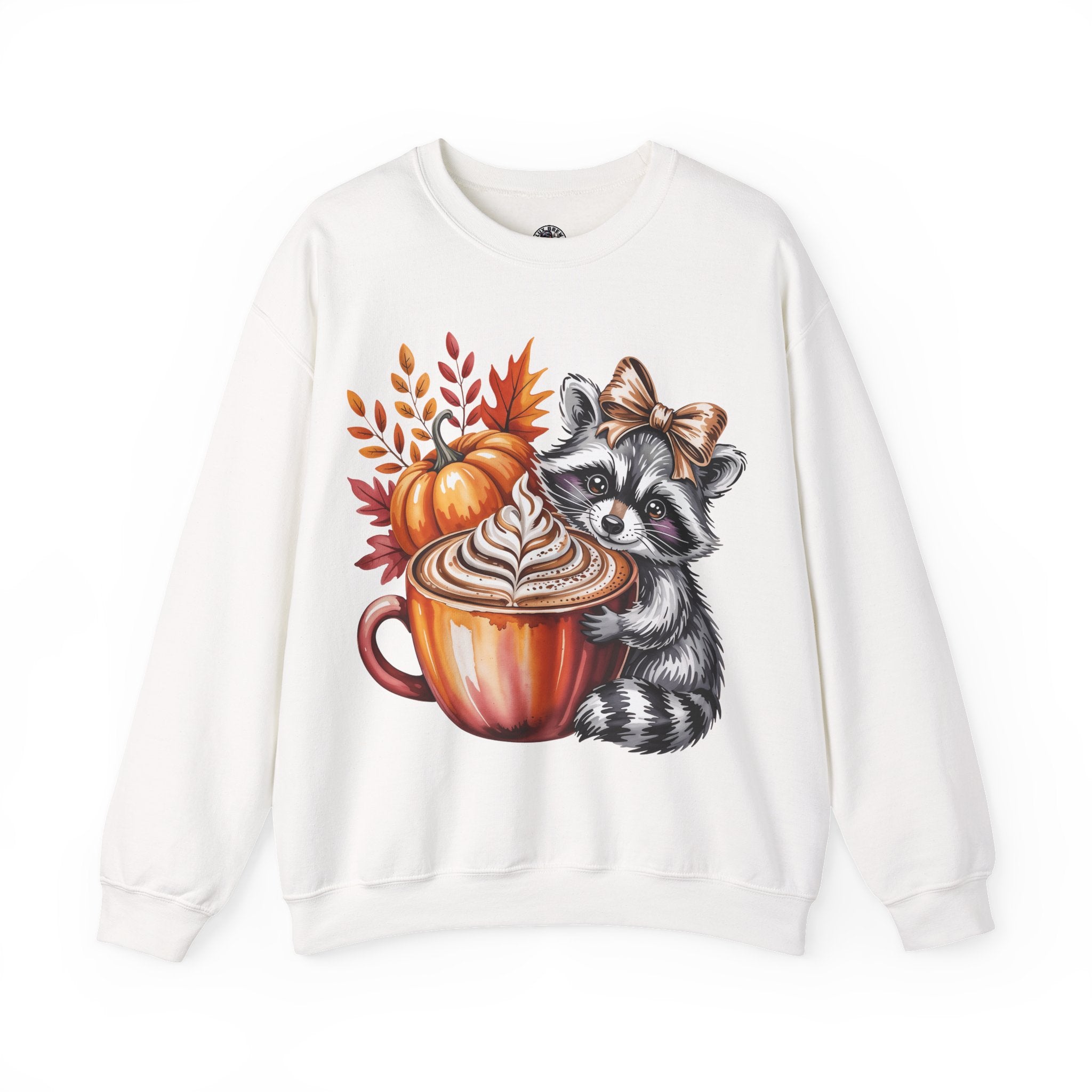 Cozy Raccoon Pumpkin Sweatshirt, Autumn Fashion, Fall Sweater, Cute Gift for Animal Lovers, Casual Layering Piece, Perfect for Thanksgiving