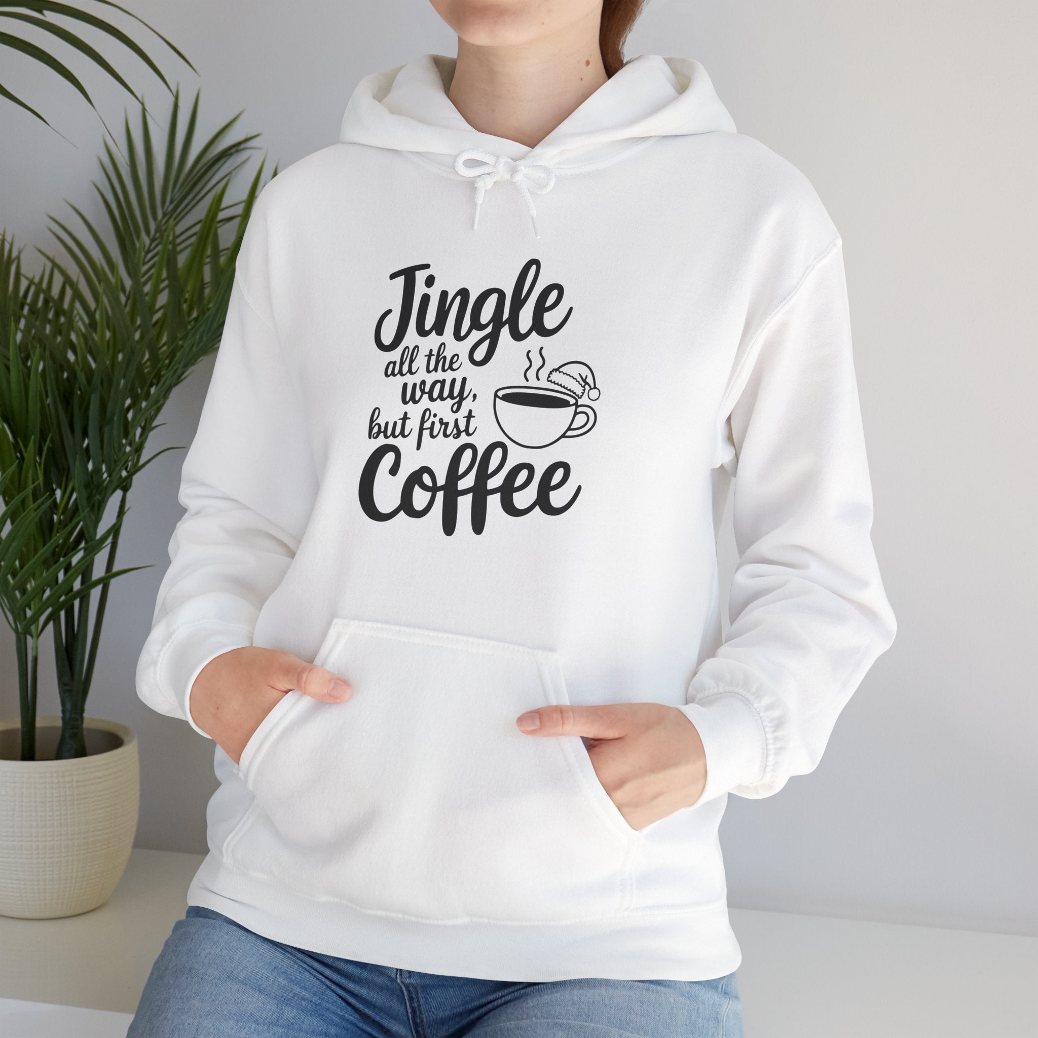 Jingle All the Way Coffee Hoodie, Gift for Coffee Lovers, Xmas Celebration Outfit