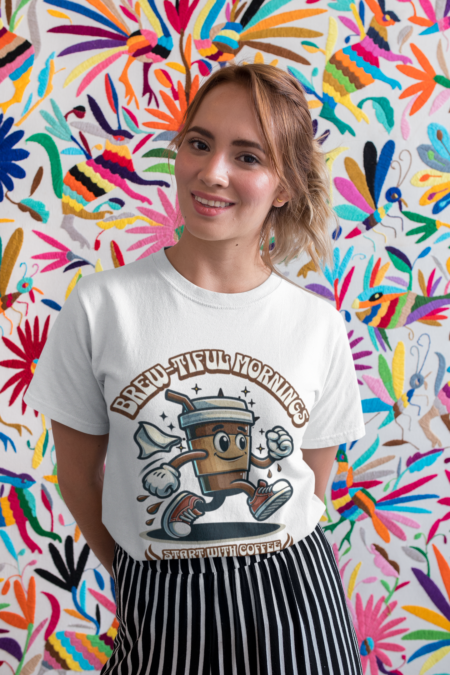Brew-tiful Mornings start with Coffee Unisex Softstyle T-Shirt, Coffee T-Shirt for Coffee lovers