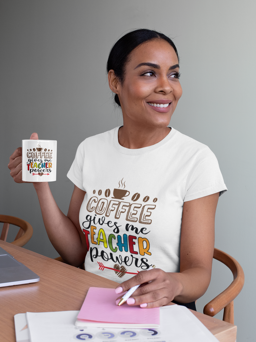 Coffee gives me Teacher Powers T-Shirt, Unisex Teacher Softstyle T-Shirt, Educator coffee lovers T-Shirt