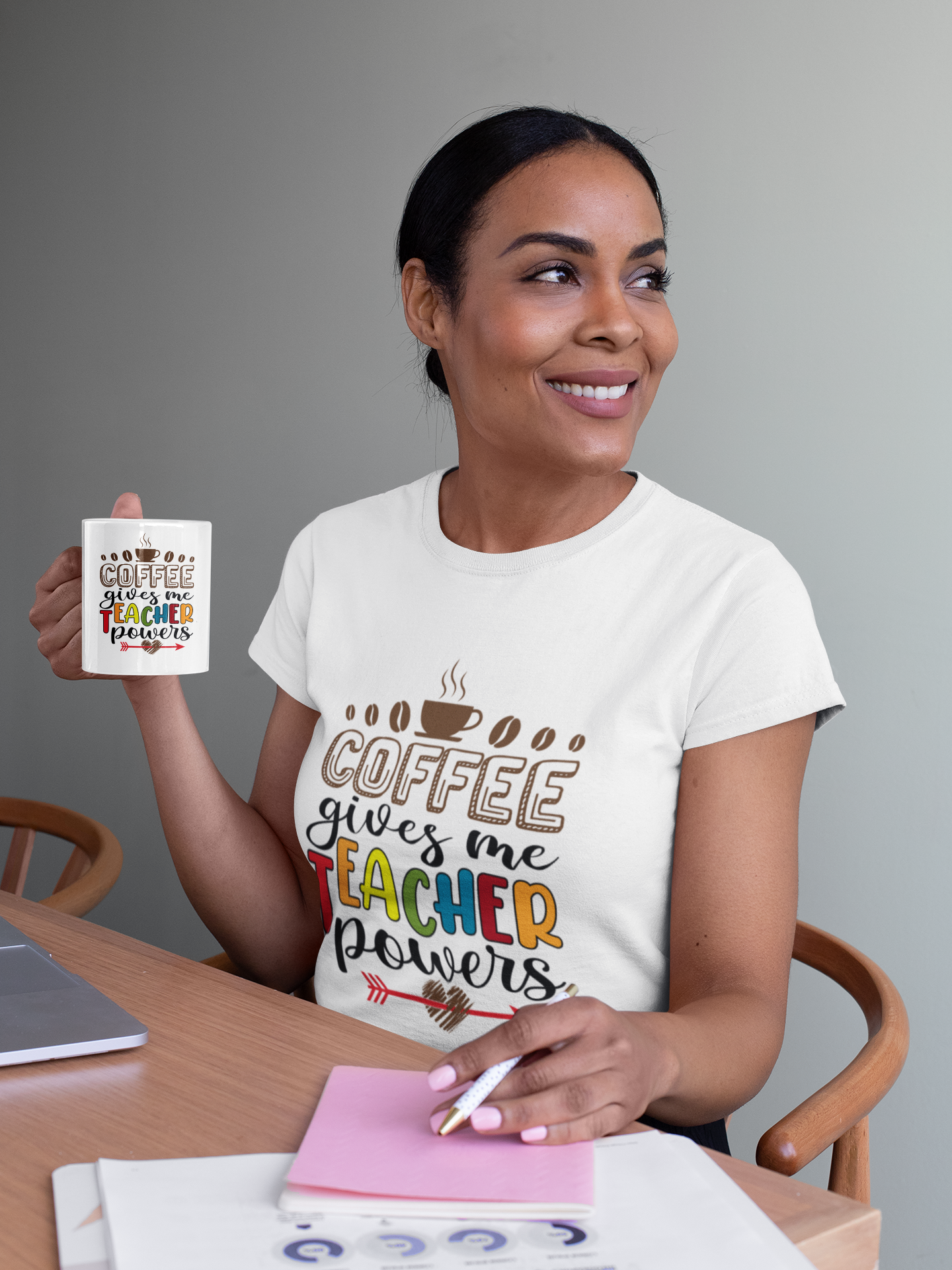 Coffee gives me Teacher Powers T-Shirt, Unisex Teacher Softstyle T-Shirt, Educator coffee lovers T-Shirt