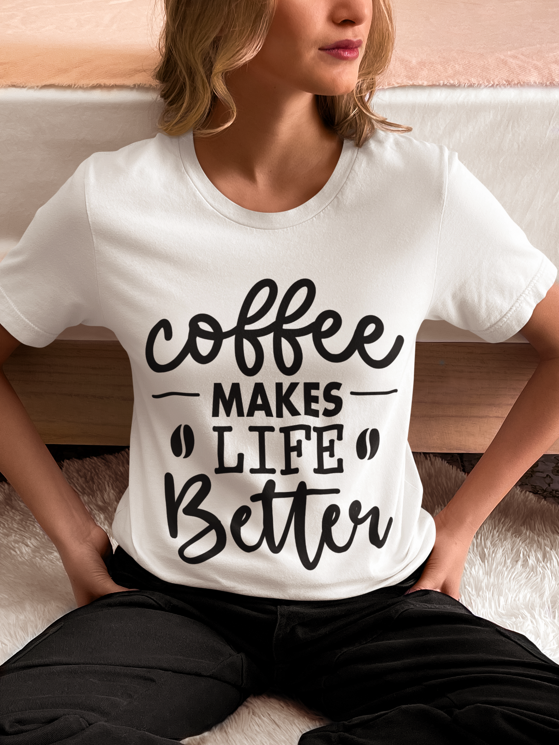 Coffee makes Life Better T-Shirt, Coffee Lovers Unisex Softstyle T-Shirt