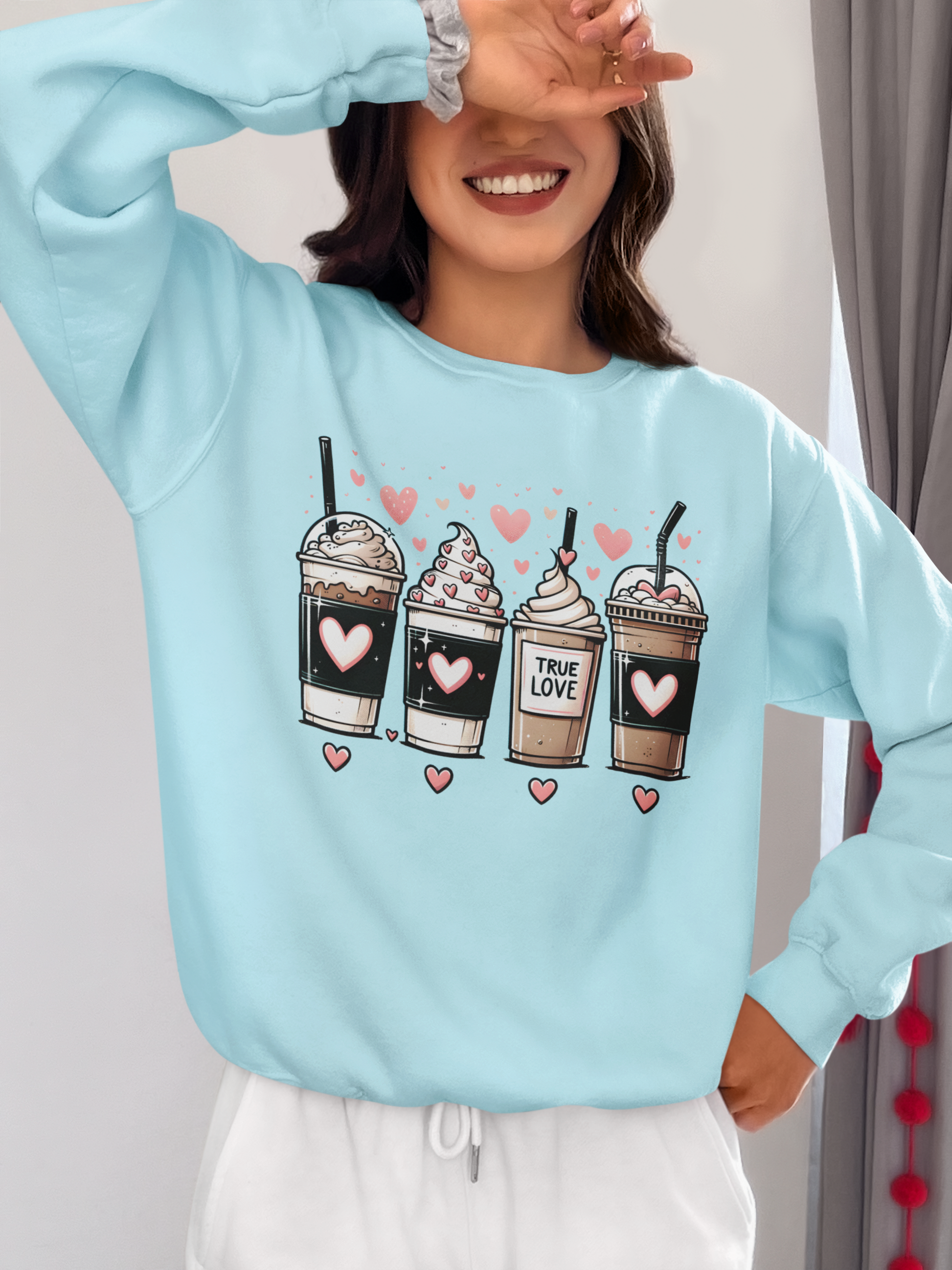 True Love Coffee Lovers Sweatshirt, Coffee Lovers Unisex Heavy Blend™ Crewneck Sweatshirt
