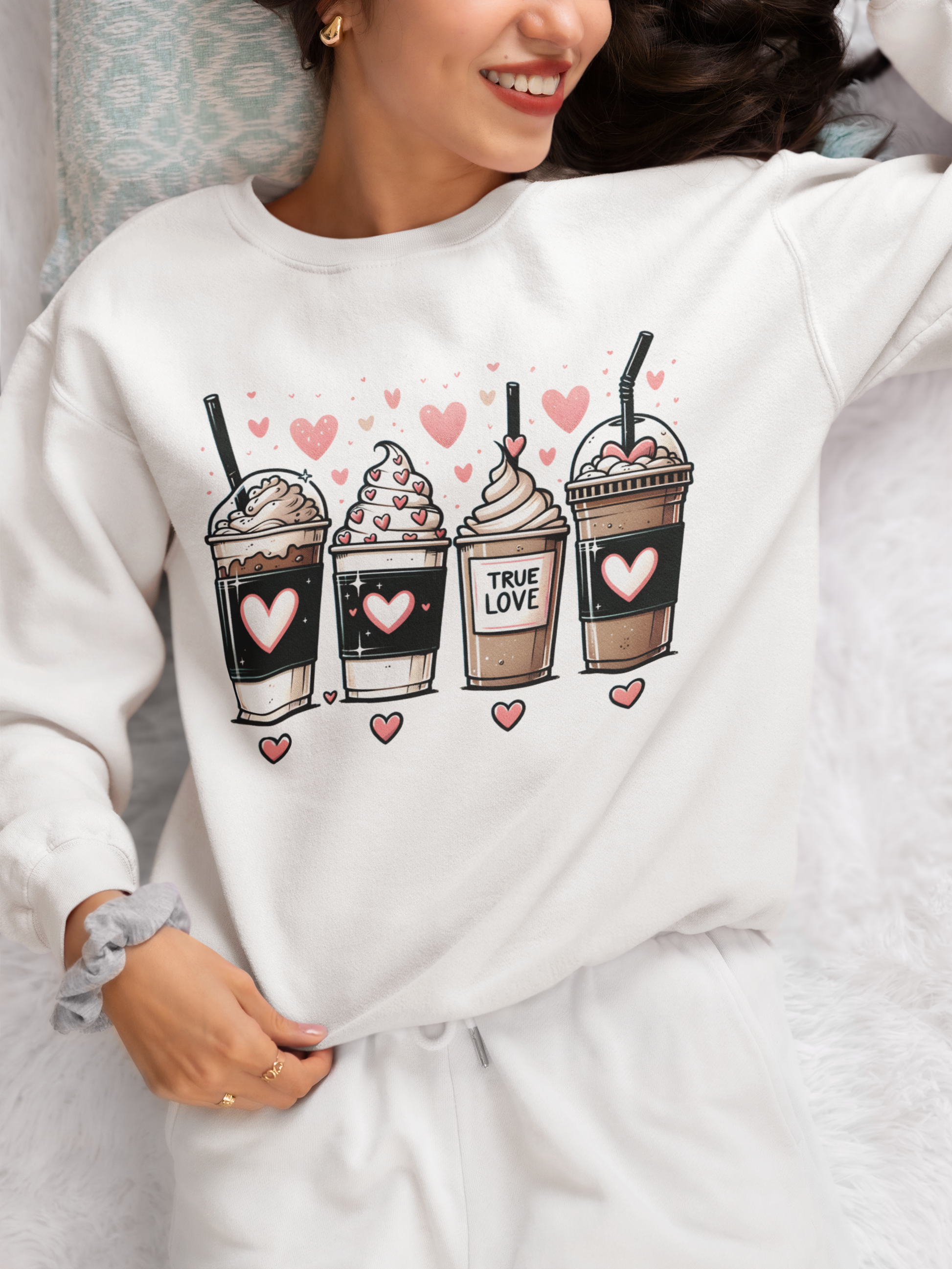 True Love Coffee Lovers Sweatshirt, Coffee Lovers Unisex Heavy Blend™ Crewneck Sweatshirt