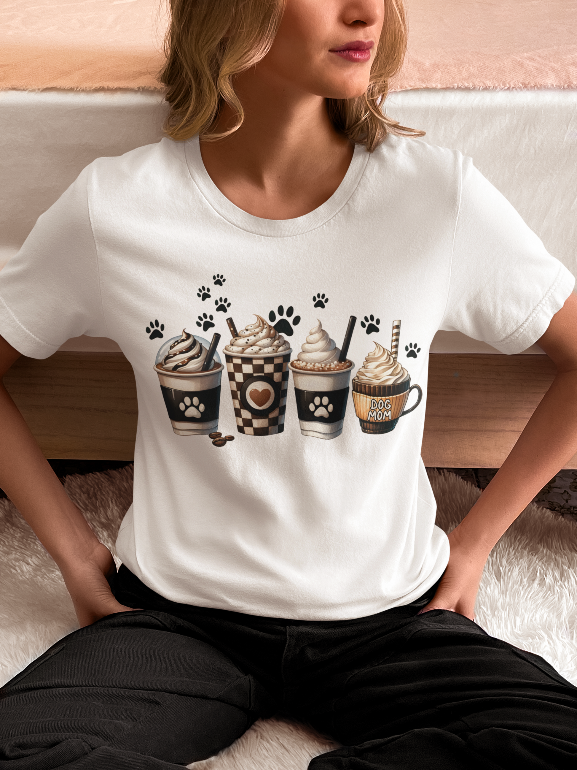 Dog Mom T-Shirt, Coffee Lovers Dog Mom T-Shirt, Coffee Lovers T-Shirt