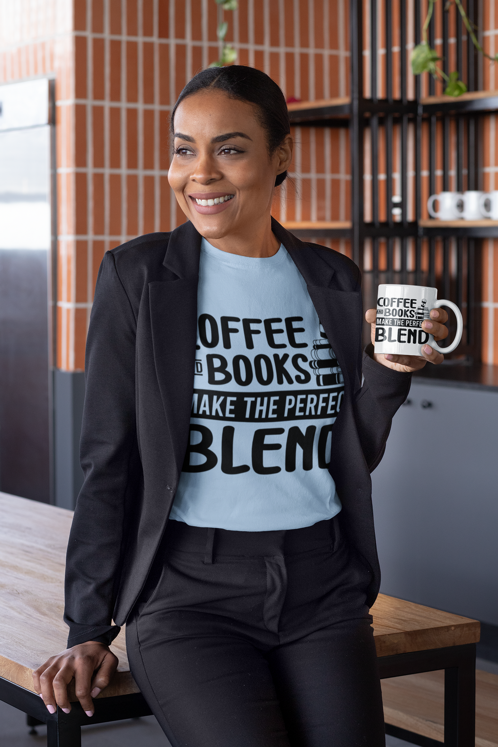 Coffee and books make the perfect blend T-Shirt, Coffee Lovers Unisex Softstyle T-Shirt, Coffee Lovers Shirt
