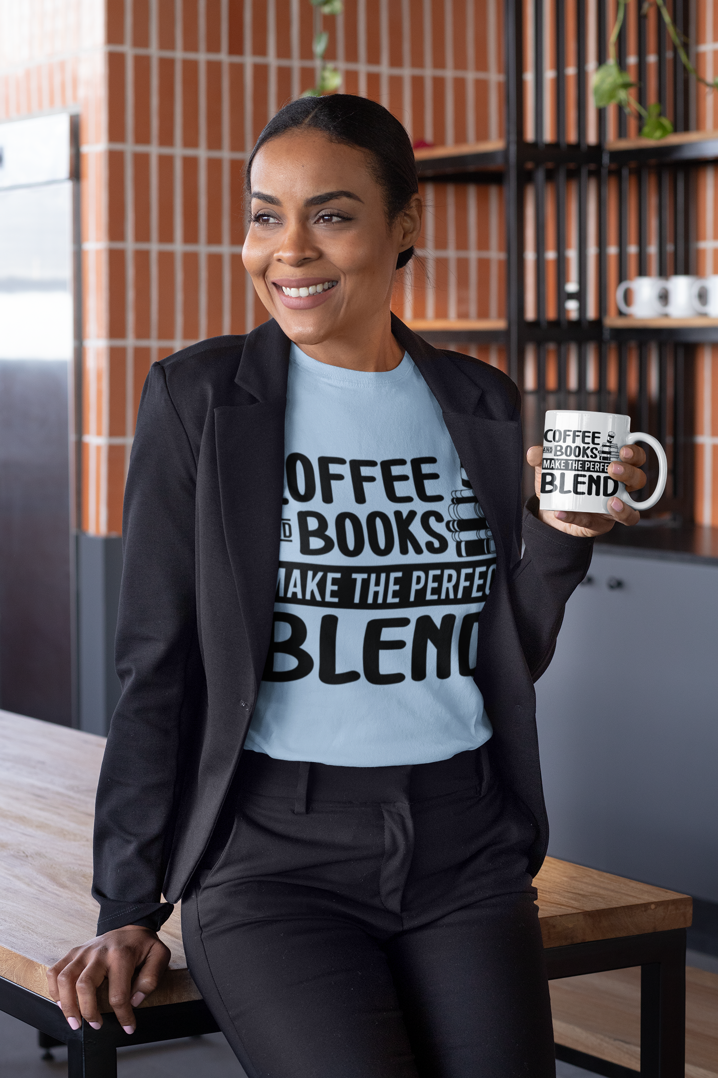 Coffee and books make the perfect blend T-Shirt, Coffee Lovers Unisex Softstyle T-Shirt, Coffee Lovers Shirt