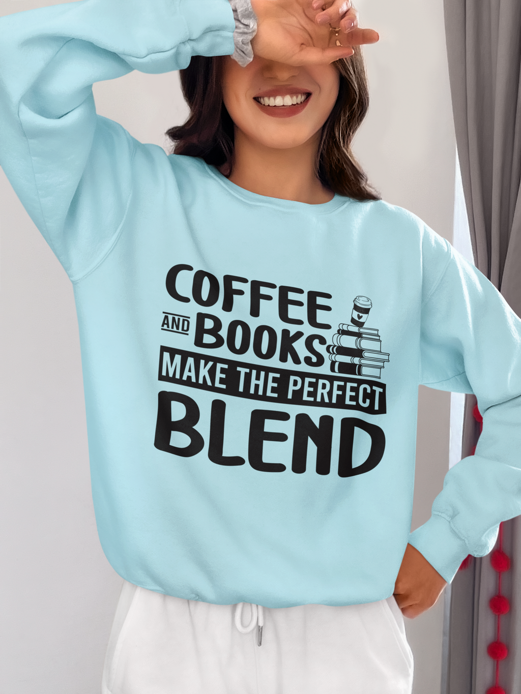 Coffee and books make the perfect blend Sweatshirt, Coffee Lovers Unisex Heavy Blend™ Crewneck Sweatshirt, Coffee Lovers Sweatshirt