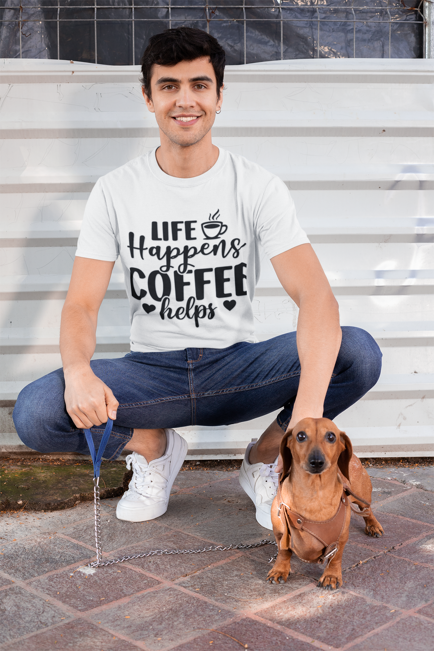 Coffee Helps Unisex Softstyle T-Shirt, Relaxed Fit Tee, Gift for Coffee Lovers, Casual Wear, Motivational Quote Tee