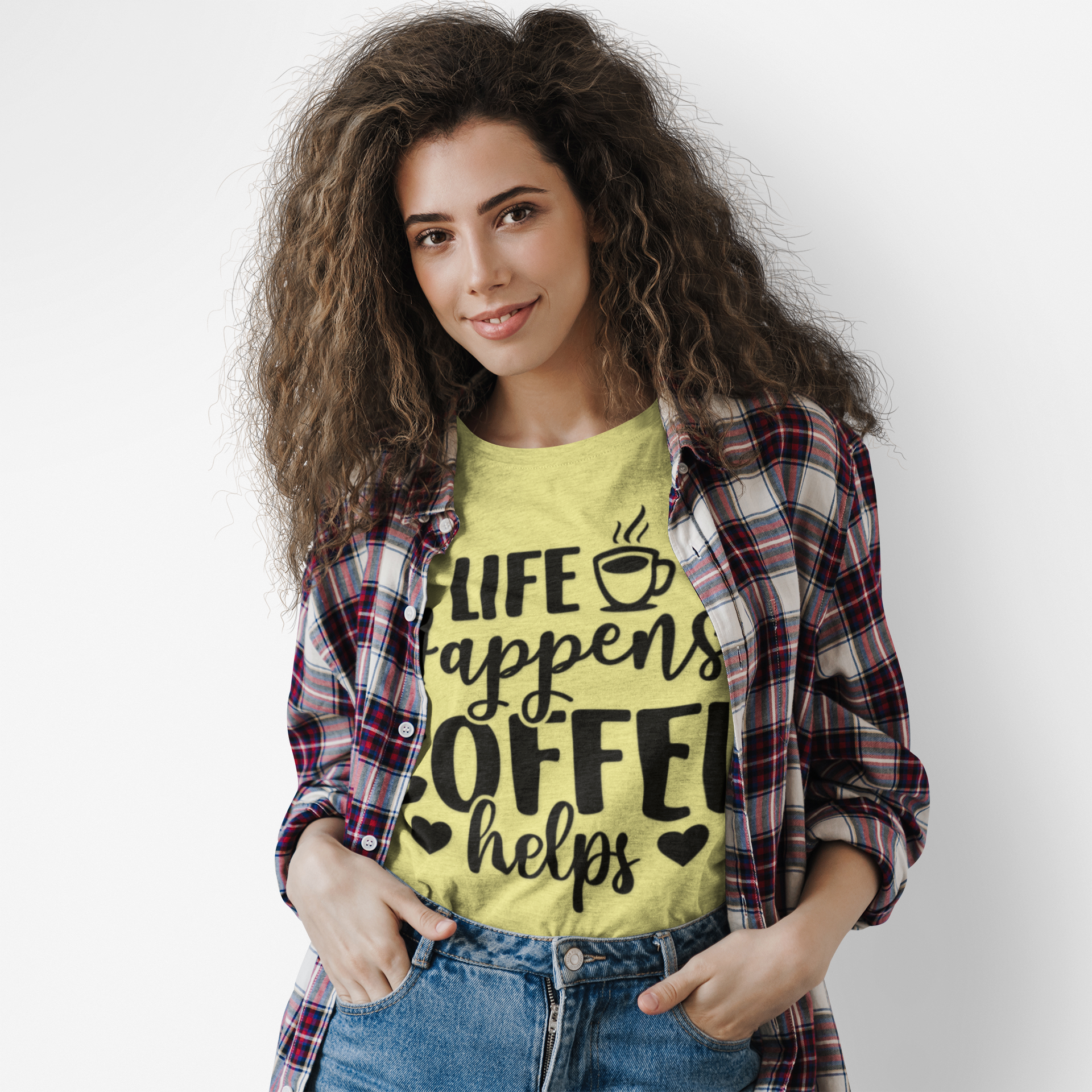 Coffee Helps Unisex Softstyle T-Shirt, Relaxed Fit Tee, Gift for Coffee Lovers, Casual Wear, Motivational Quote Tee