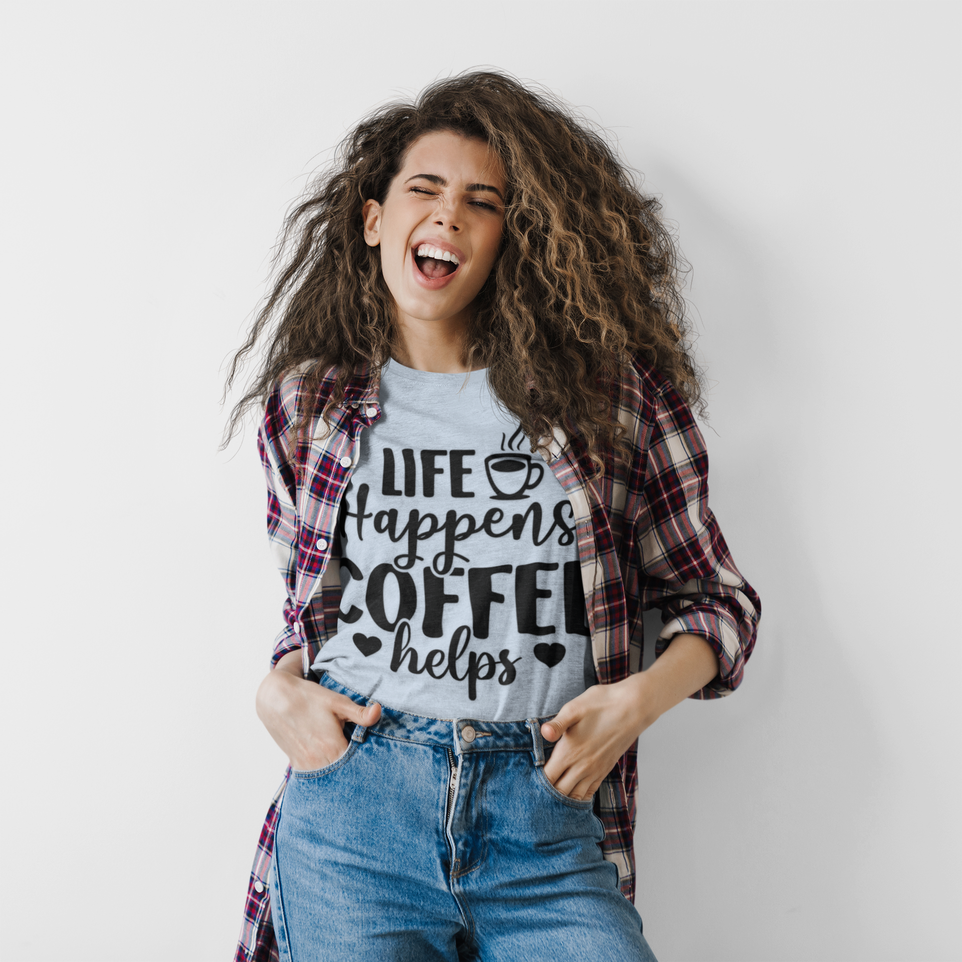 Coffee Helps Unisex Softstyle T-Shirt, Relaxed Fit Tee, Gift for Coffee Lovers, Casual Wear, Motivational Quote Tee