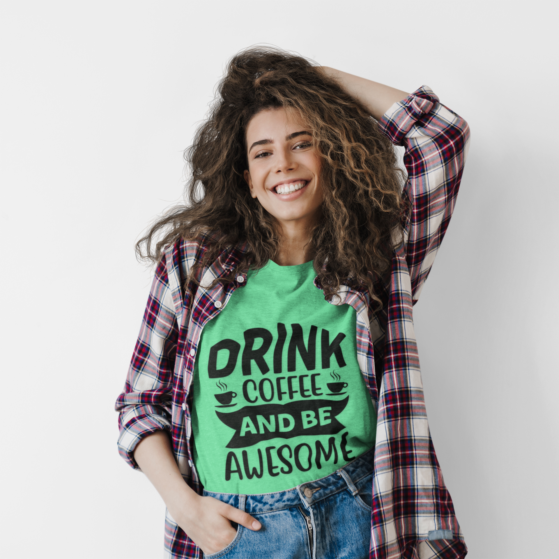 Drink Coffee and Be Awesome Unisex T-Shirt, T-Shirt for Coffee Lovers