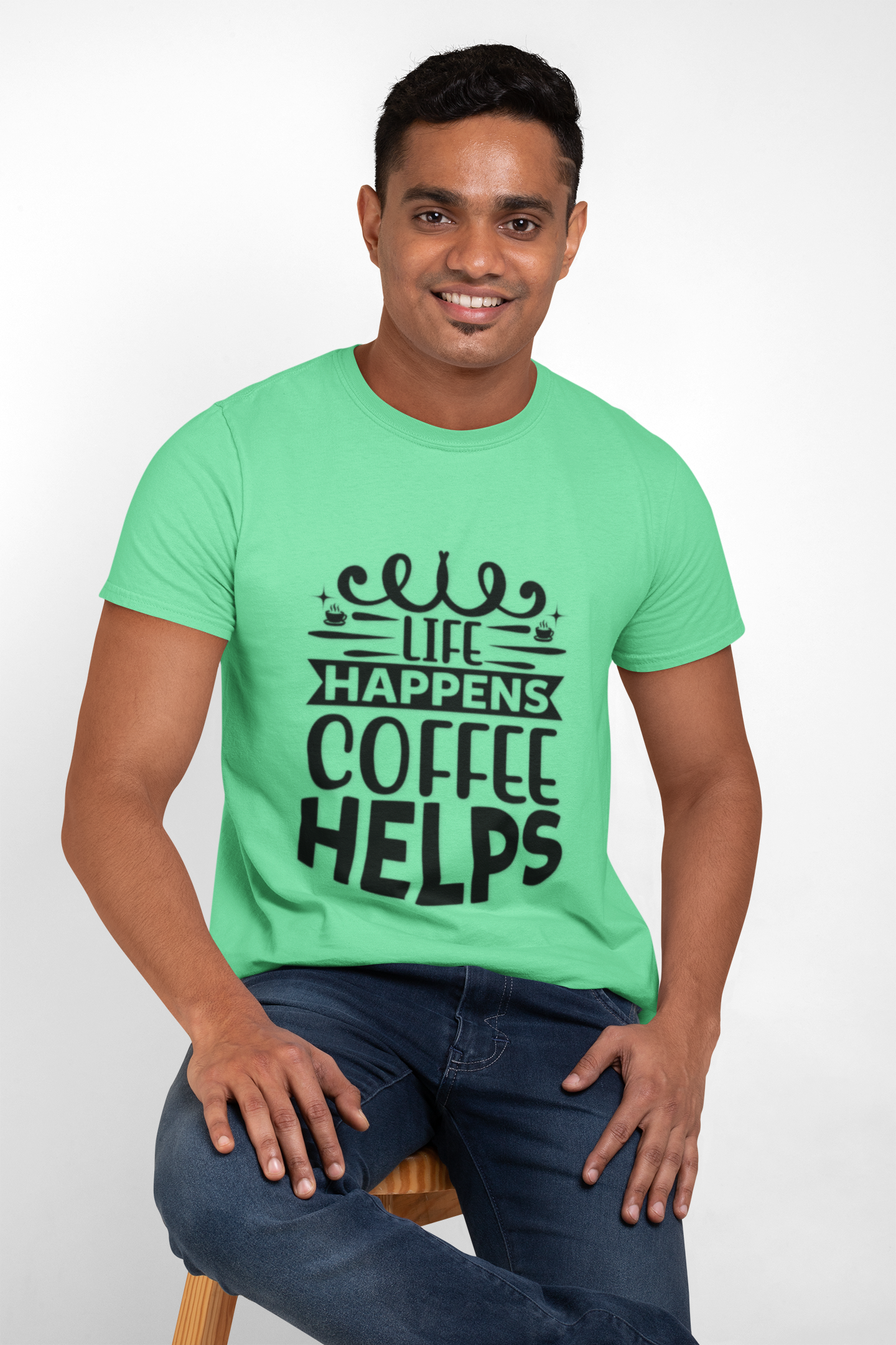 Life Happens Coffee Helps Unisex T-Shirt, T-Shirt for Coffee Lovers