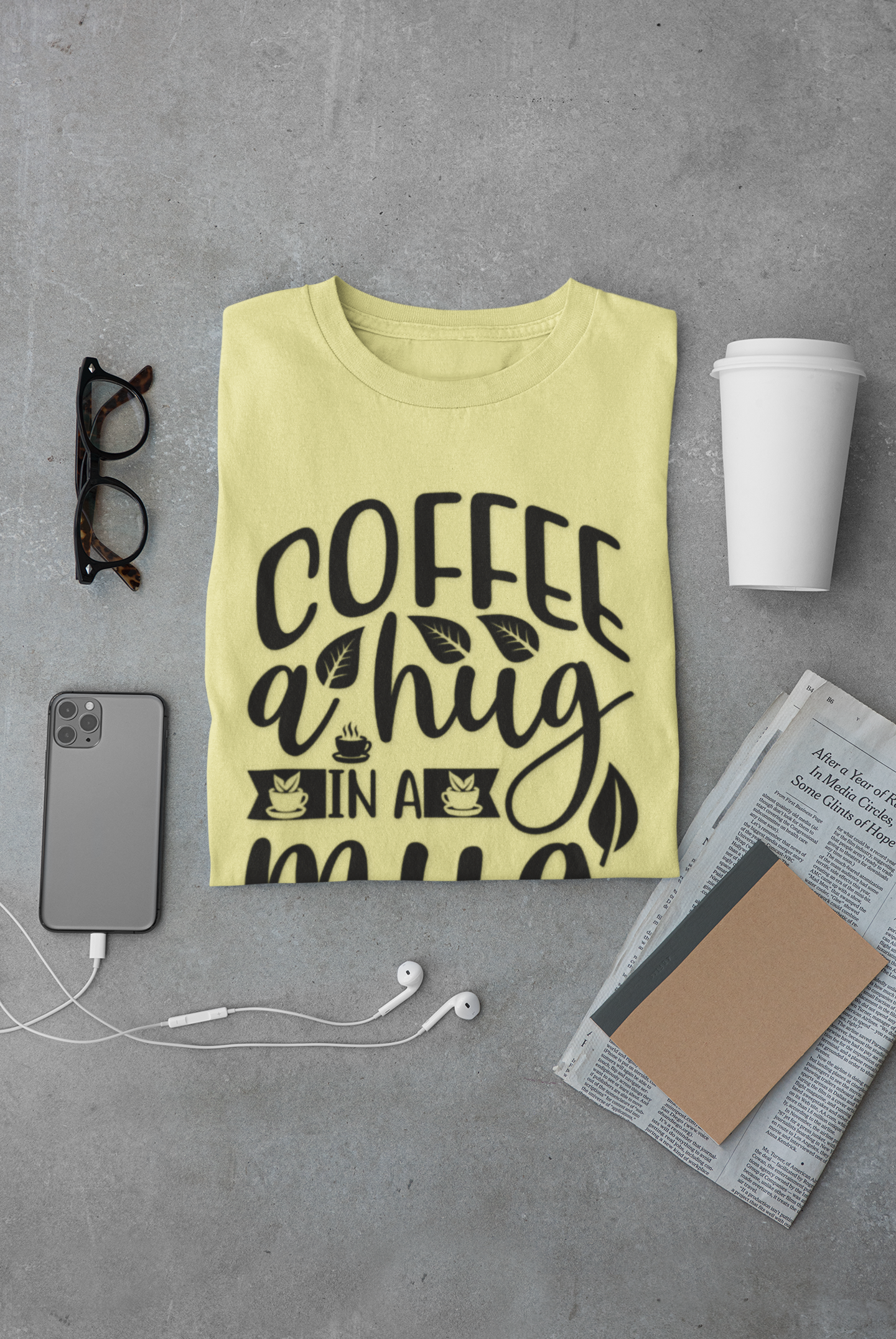 Coffee a Hug in a Mug Unisex Coffee T-Shirt, T-Shirt for Coffee Lovers