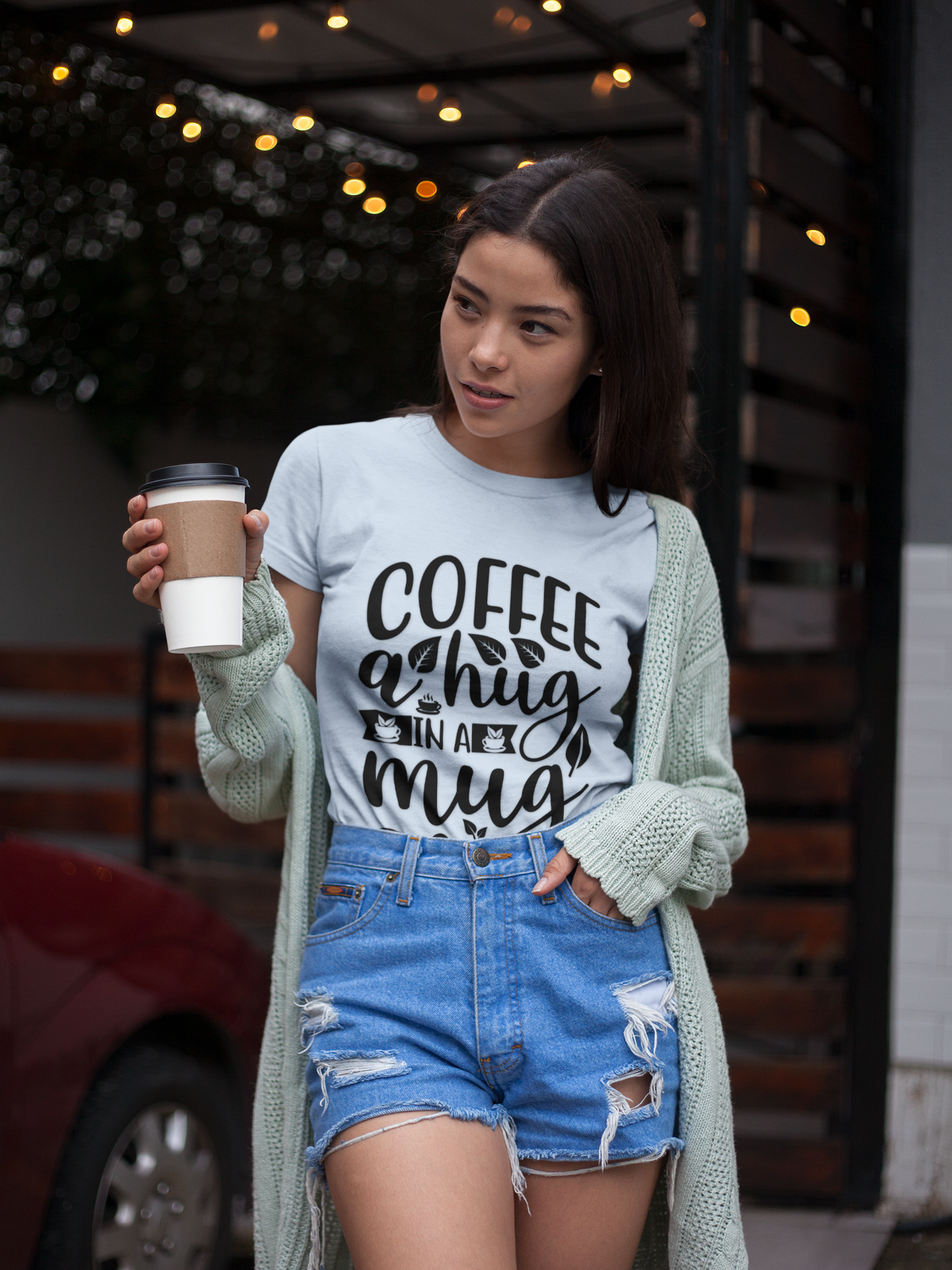 Coffee a Hug in a Mug Unisex Coffee T-Shirt, T-Shirt for Coffee Lovers
