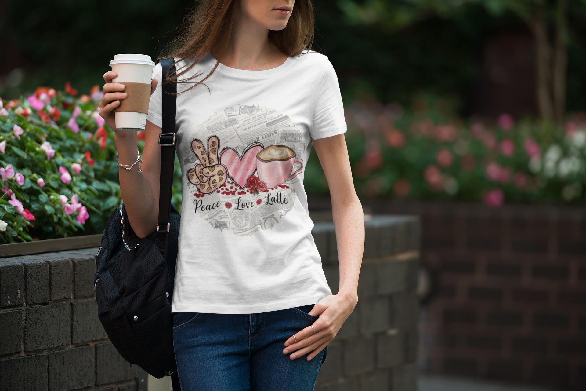 Peace Love Latte Coffee T-Shirt, Coffee Lovers Shirt, Latte Lover Shirt, Latte Coffee Cups Shirt, Cute Softstyle T-Shirt, Coworker gift ideas,