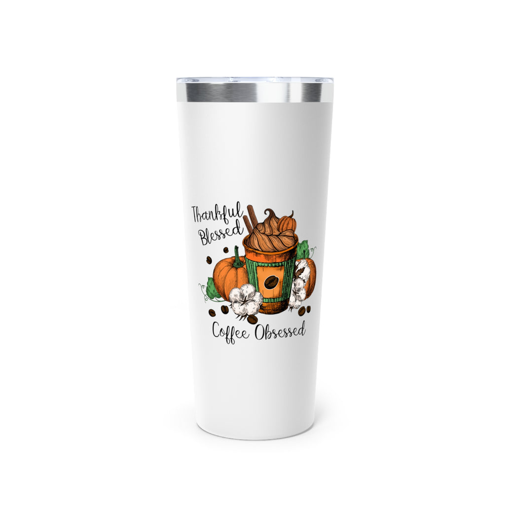 Thankful & Coffee Obsessed Tumbler - Perfect Fall Gift, Travel Mug, Insulated Beverage Container, Thanksgiving Cup, Seasonal Drinkware
