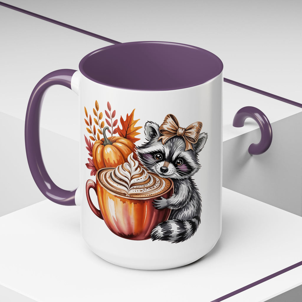 Fall-Themed Raccoon Coffee Mug, Adorable Animal Mug, Perfect for Autumn, Gift for Coffee Lovers, Seasonal Home Decor, Cozy Beverage Mug