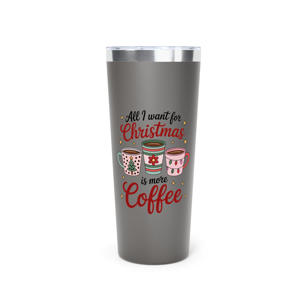 Christmas Coffee Tumbler, Insulated Travel Mug, Holiday Gift for Coffee Lovers, All I Want for Christmas, Festive Drinkware
