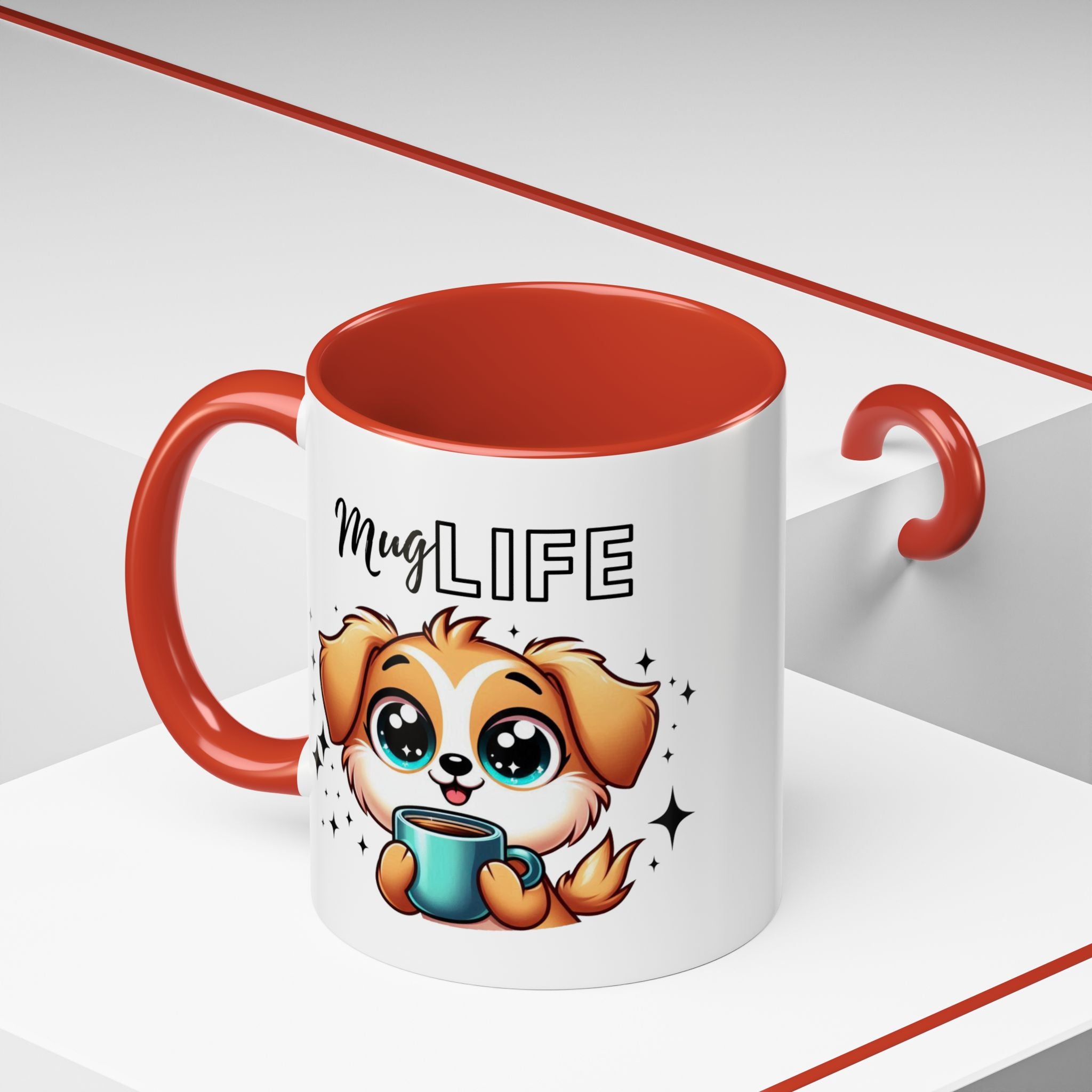 Mug with Cute Dog Design, Perfect Gift for Dog Lovers, Coffee Lovers, Birthday, Home Decor, Mug Life Inspiration