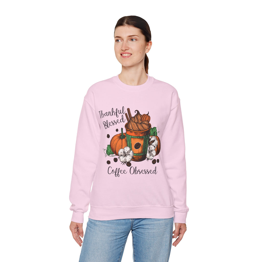 Thankful & Coffee Obsessed Crewneck Sweatshirt - Cozy Fall Fashion, Unisex Gift for Coffee Lovers, Autumn Style, Thanksgiving Apparel, [...]