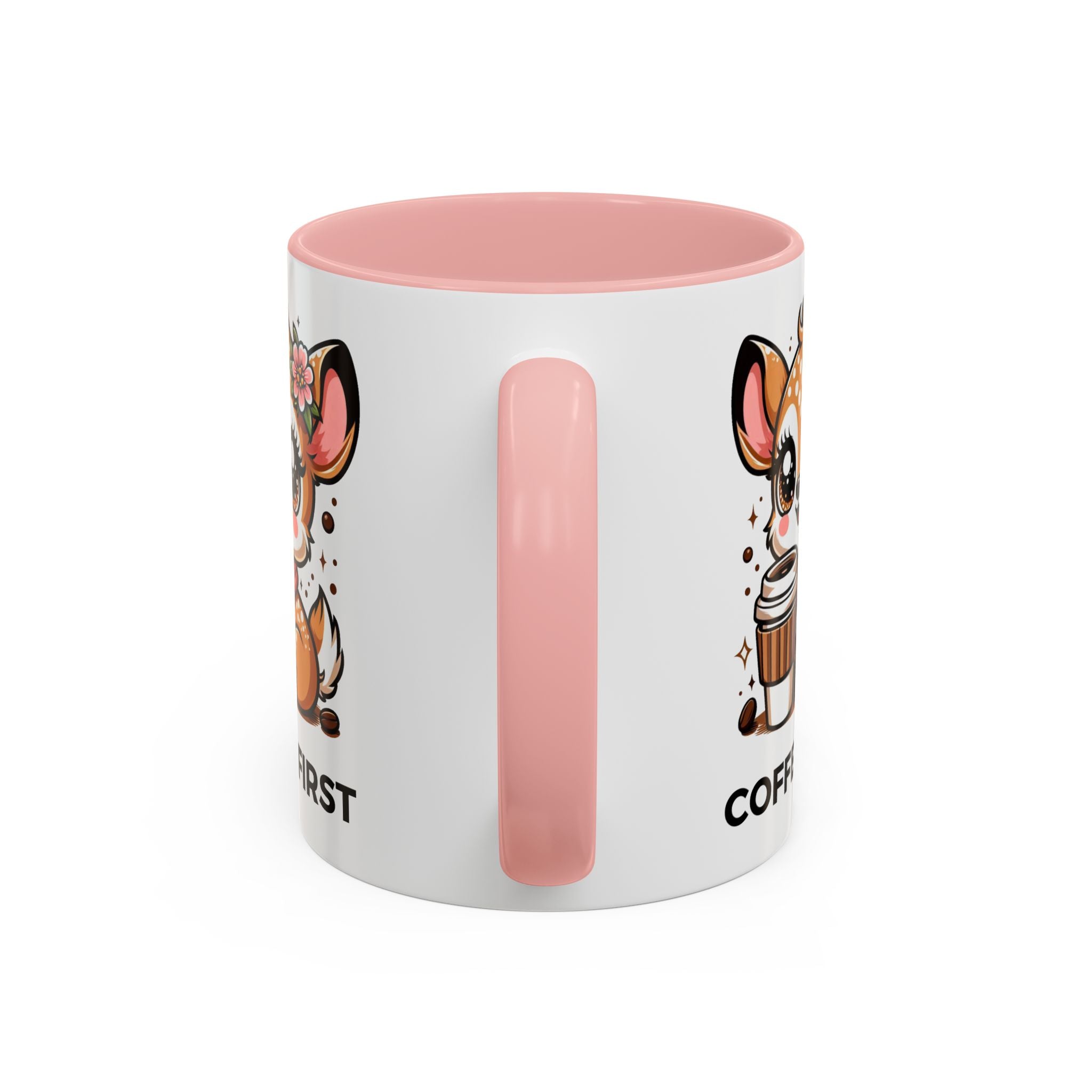 Cute Coffee Mug, Coffee First, Animal Lover Gift, Kawaii Mug, Adorable Animal Coffee Cup