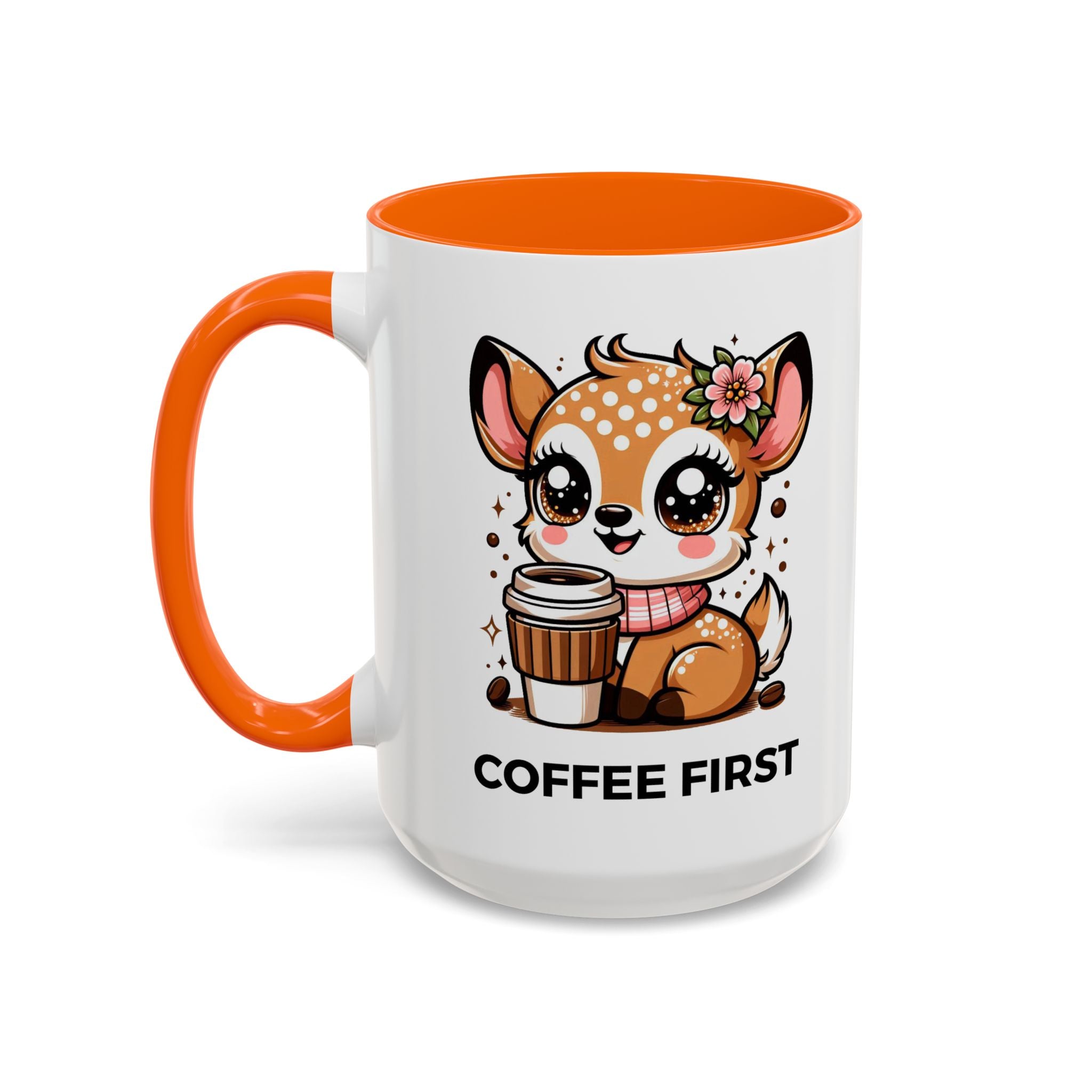 Cute Coffee Mug, Coffee First, Animal Lover Gift, Kawaii Mug, Adorable Animal Coffee Cup