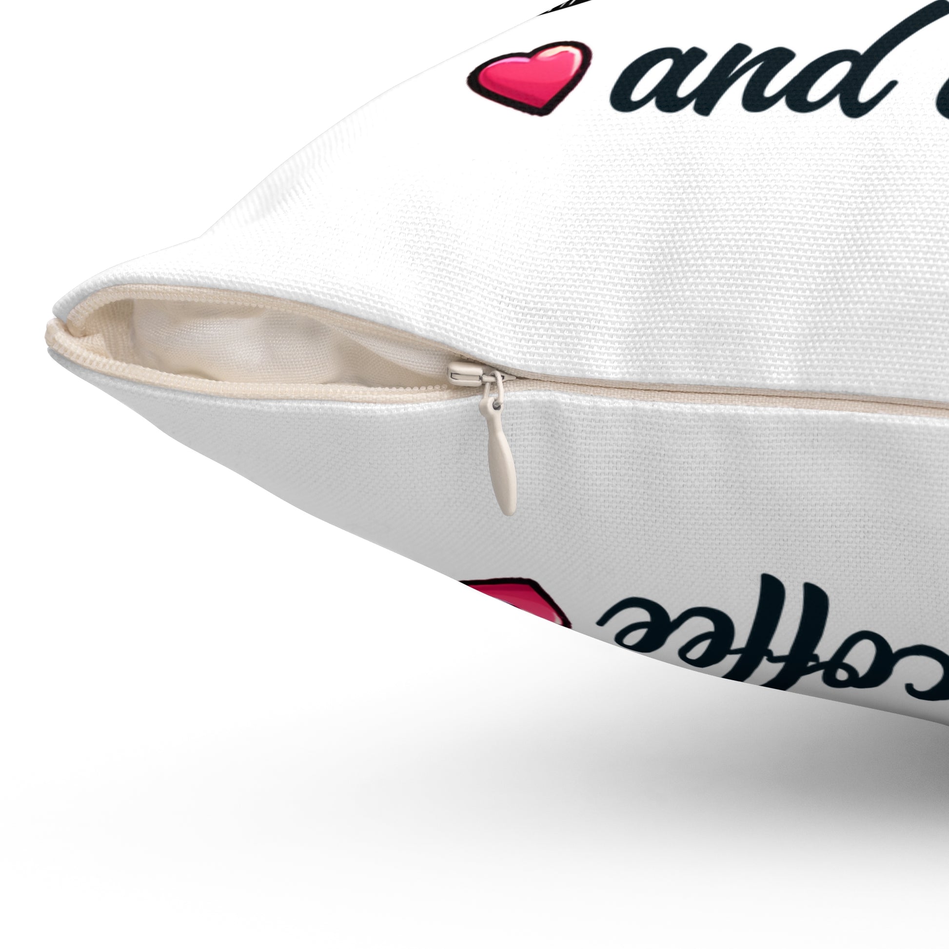 All you need is Love and Coffee Spun Polyester Square Pillow, Coffee Lovers Pillow